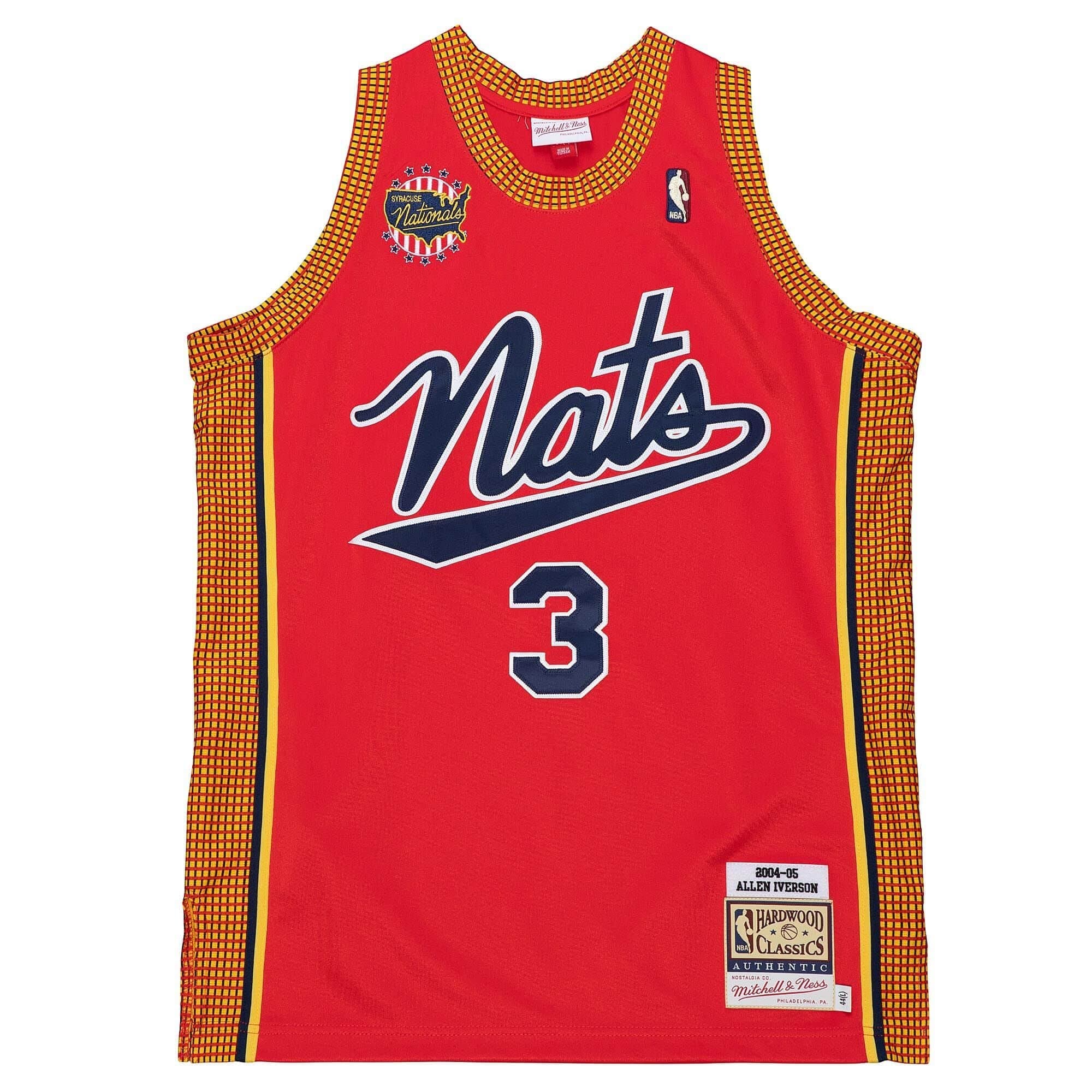 Allen Iverson #3 Syracuse Nationals 2004-05 Mitchell & Ness Authentic NBA Jersey Red — view 1