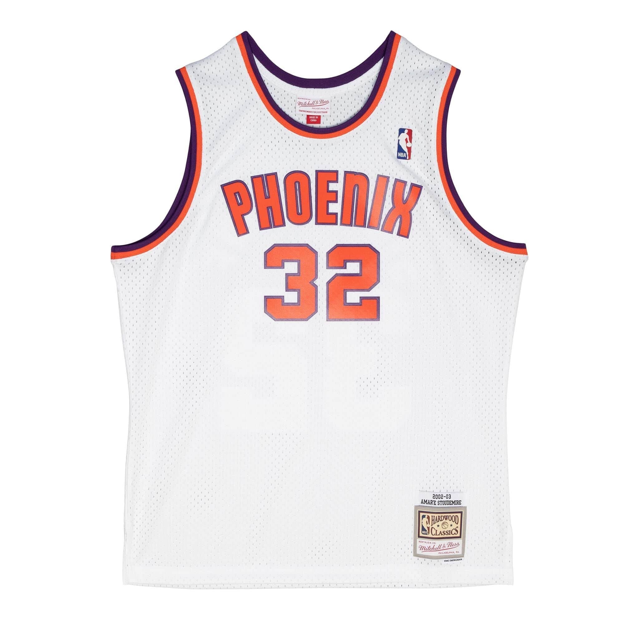 Amar'e Stoudemire #32 Phoenix Suns 2002-03 Mitchell & Ness Swingman NBA Jersey White — view 1