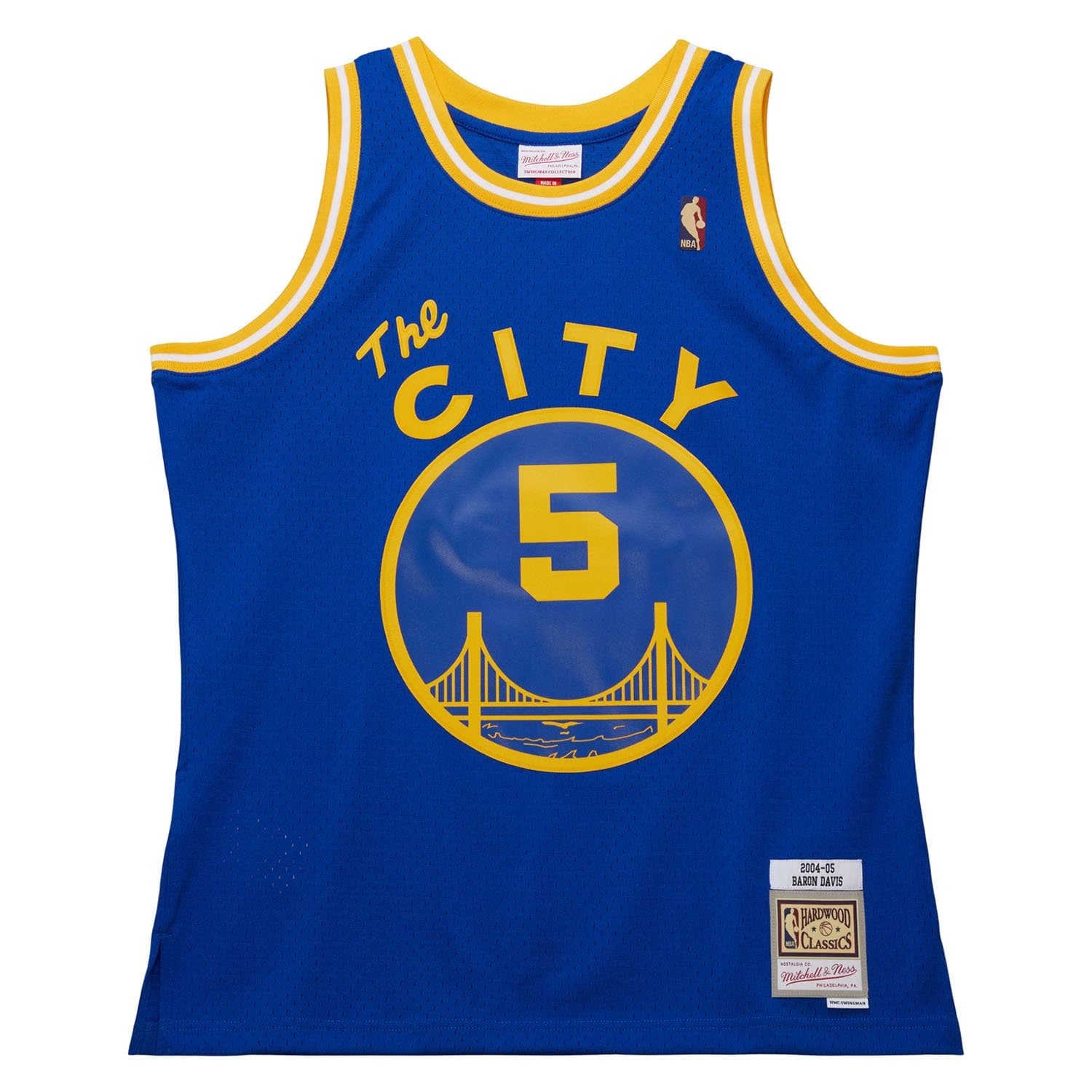 Baron Davis #5 Golden State Warriors 2004-05 Swingman NBA Jersey Blue — view 1