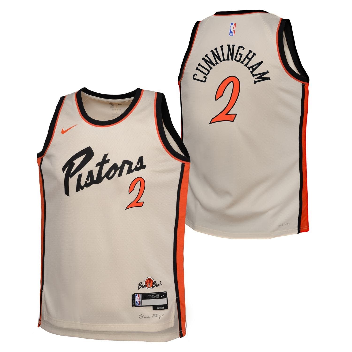 Cade Cunningham #2 Detroit Pistons 2024-25 City Edition Nike Swingman NBA Jersey (YOUTH) — view 1