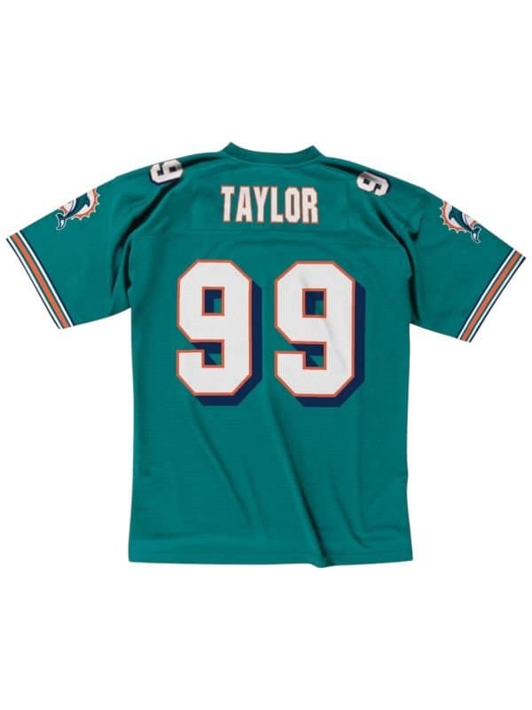 Jason Taylor #99 Miami Dolphins 2006 Legacy Throwback NFL Jersey Aqua — view 1