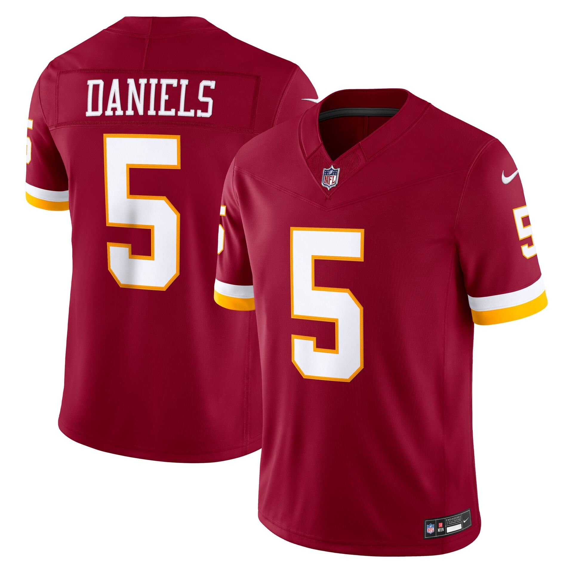 Jayden Daniels #5 Washington Commanders 2026 Stitched Limited NFL Jersey Burgundy — view 1