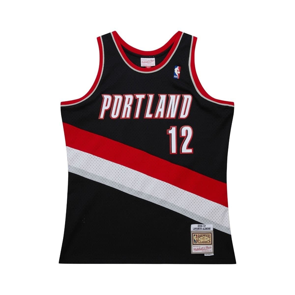 Lamarcus Aldridge #12 Portland Trail Blazers 2006-07 Mitchell & Ness Swingman NBA Jersey Black — view 1