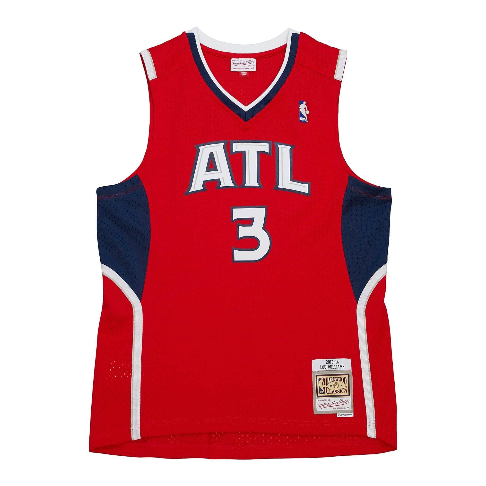 Lou Williams #3 Atlanta Hawks 2013-14 Mitchell & Ness Alternate Swingman NBA Jersey Red — view 1