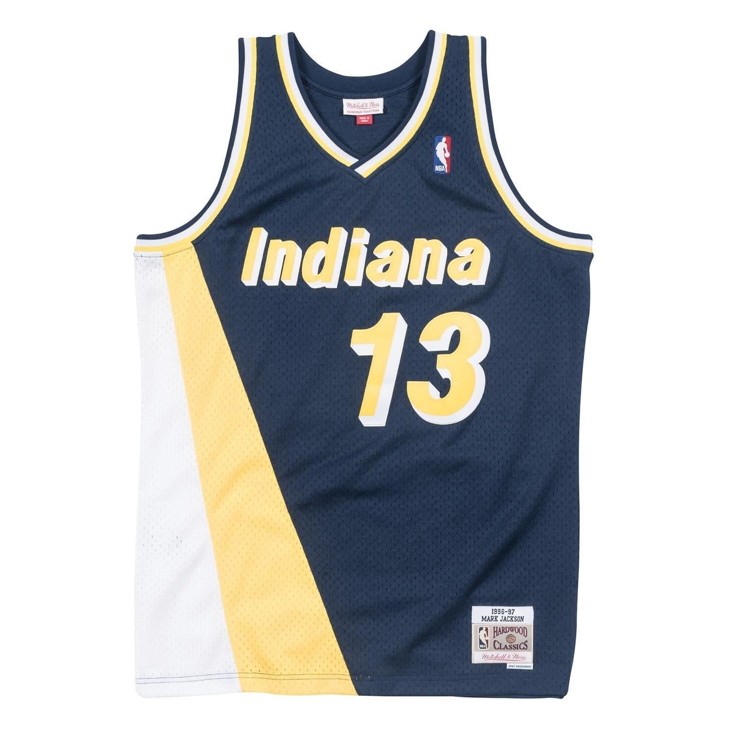 Mark Jackson #13 Indiana Pacers 1996-97 Swingman NBA Jersey Navy — view 1