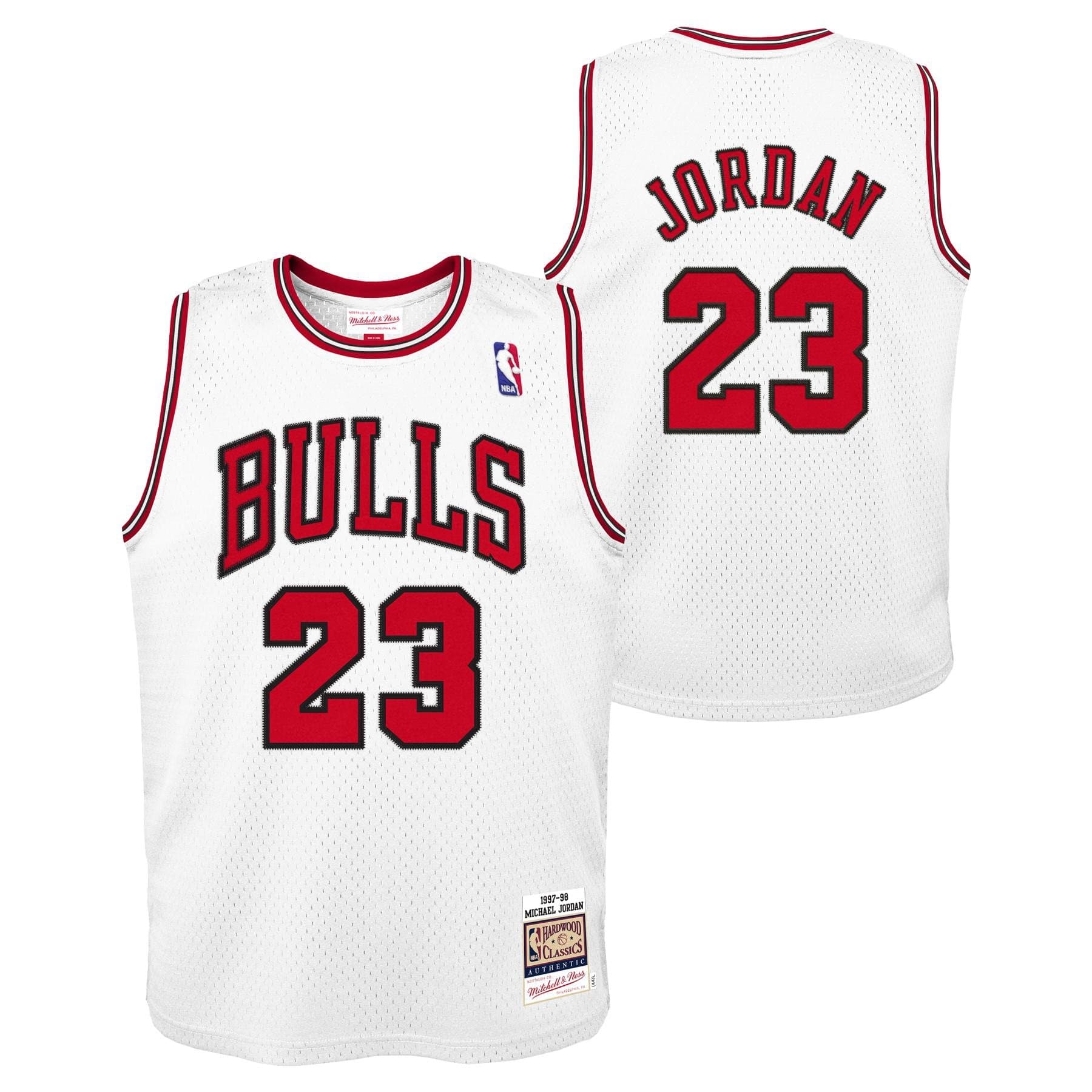 Michael Jordan #23 Chicago Bulls 1997-98 Authentic NBA Jersey White (YOUTH) — view 1