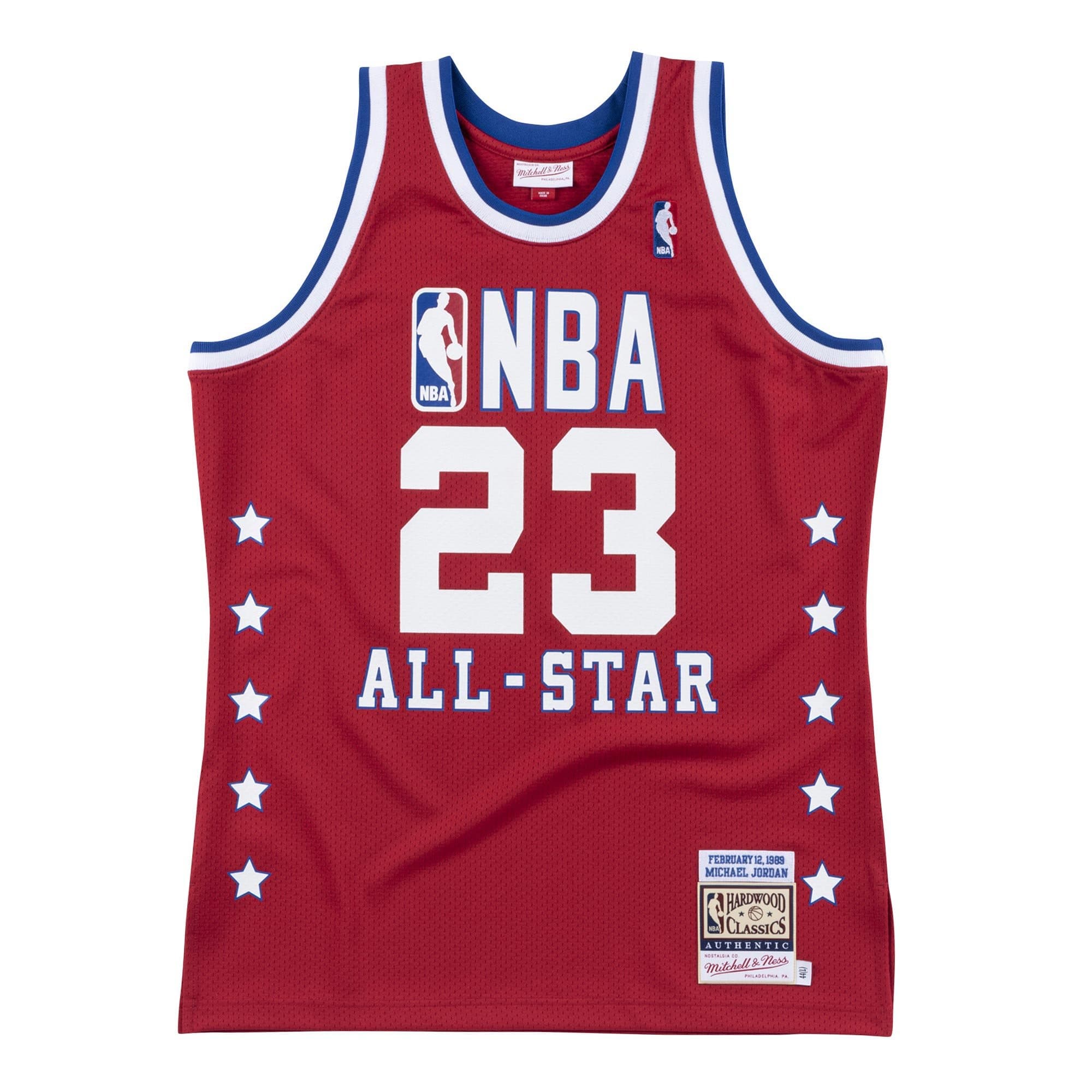 Michael Jordan #23 Chicago Bulls 1989 All-Star Game Mitchell & Ness Authentic NBA Jersey Red — view 1
