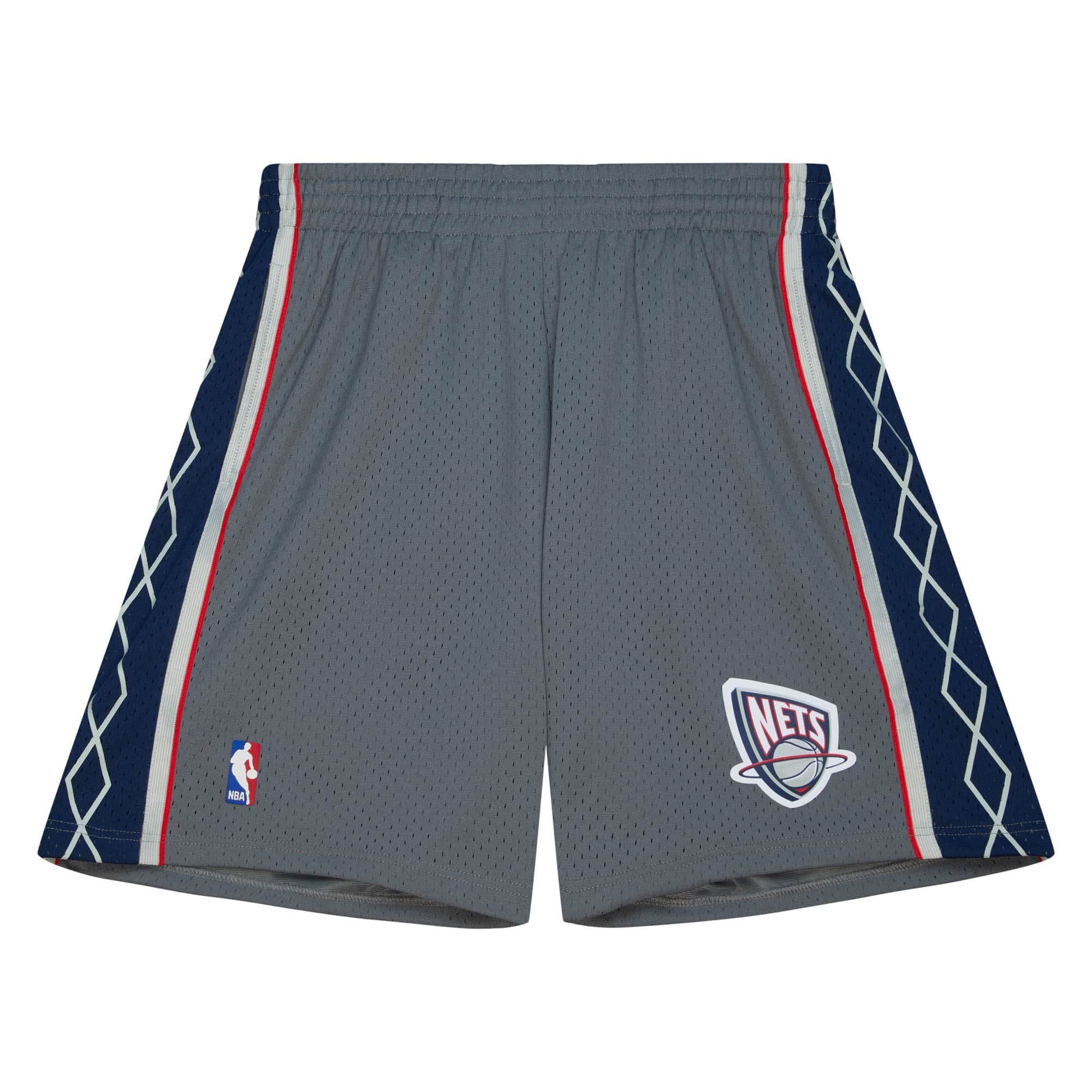 New Jersey Nets 2004-05 Mitchell & Ness Swingman Alternate NBA Shorts Grey — view 1