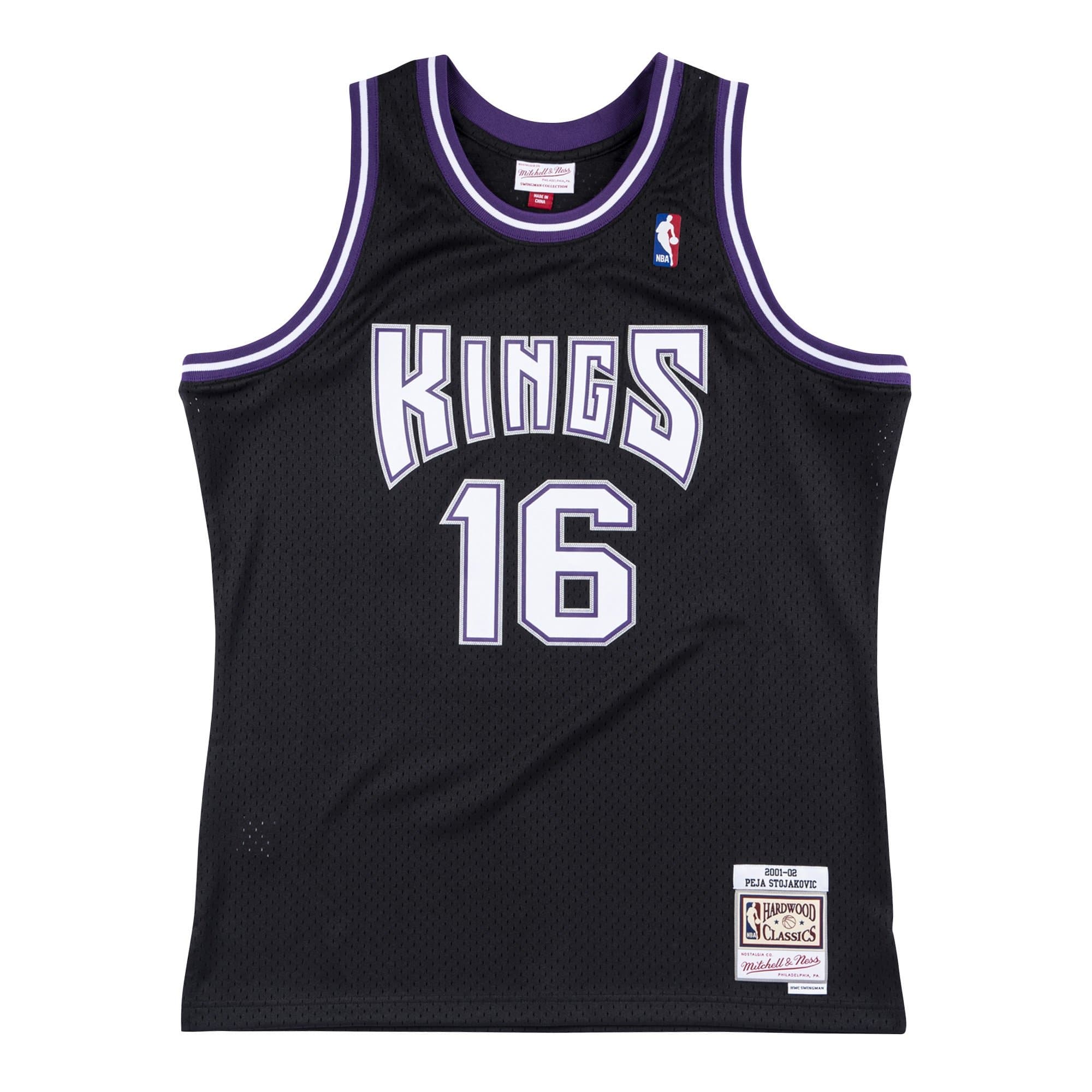 Predrag Stojaković #16 Sacramento Kings 2001-02 Swingman NBA Jersey Black — view 1