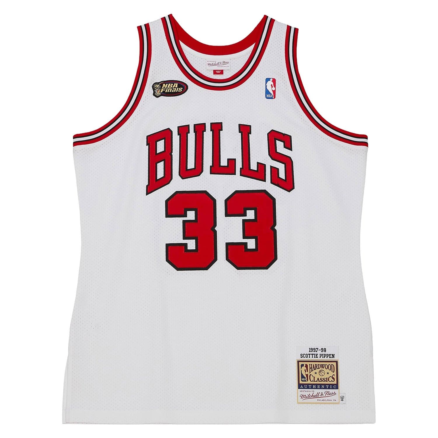 Scottie Pippen #33 Chicago Bulls 1997-98 Authentic NBA Jersey White — view 1