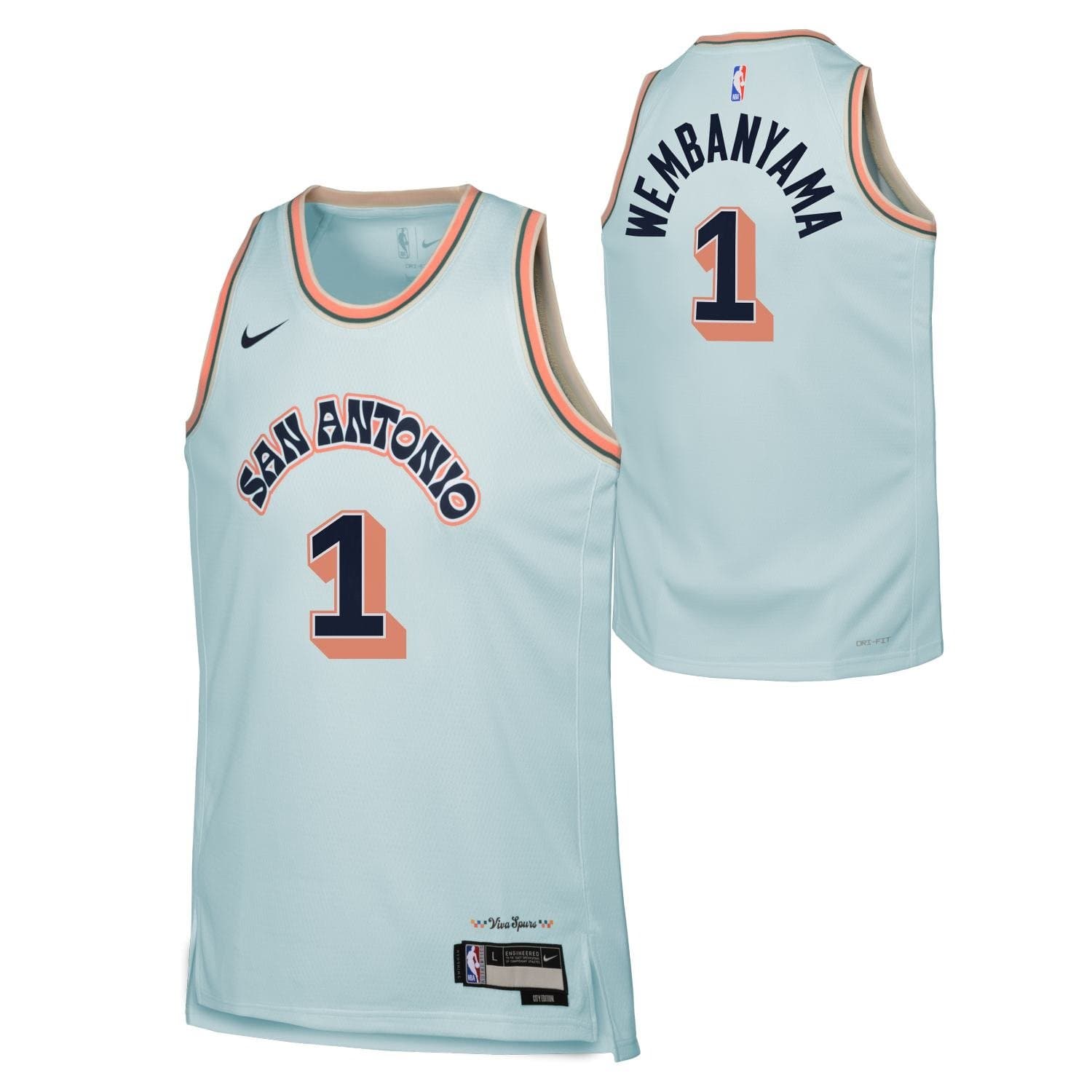 Victor Wembanyama #1 San Antonio Spurs 2024-25 City Edition Nike Swingman NBA Jersey (YOUTH) — view 1