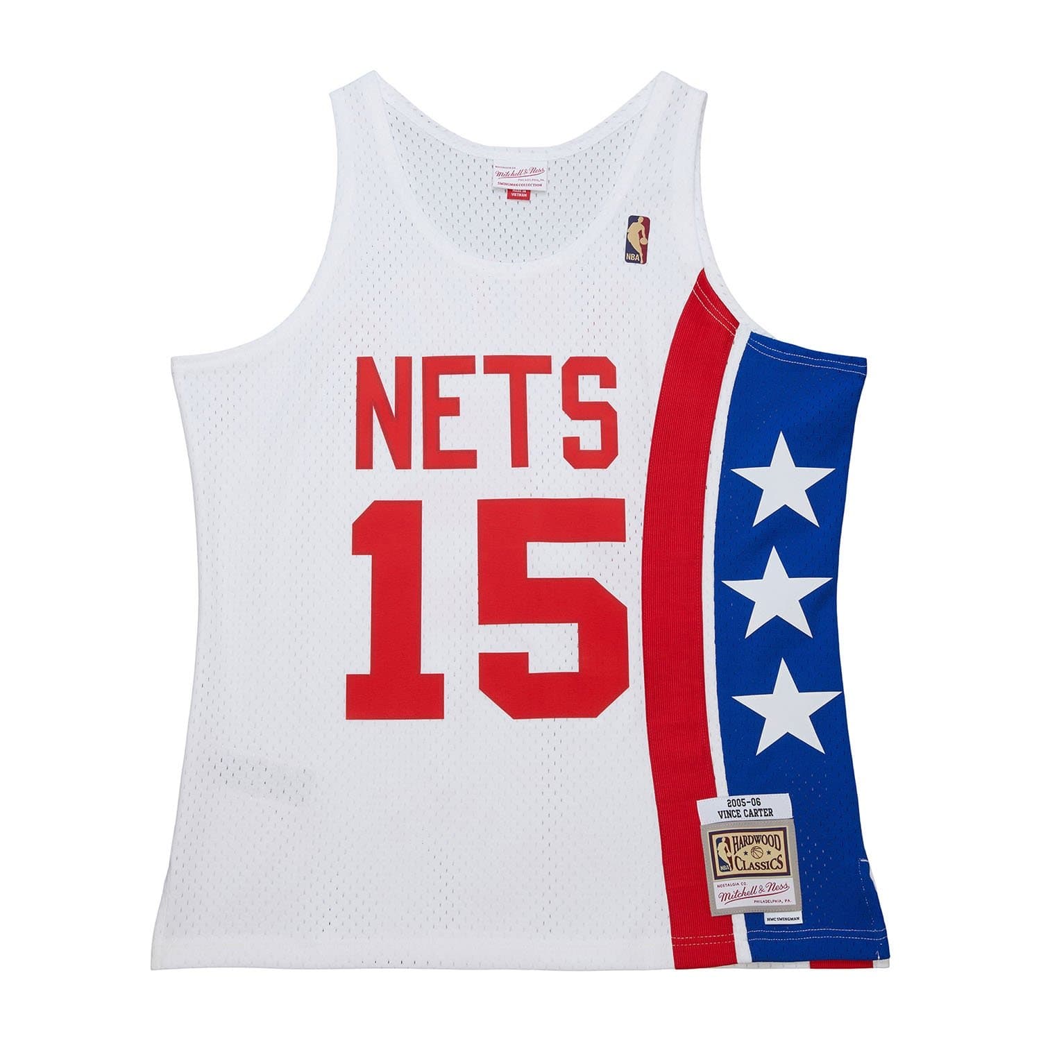 Vince Carter #15 New Jersey Nets 2005-06 Swingman NBA Jersey White — view 1