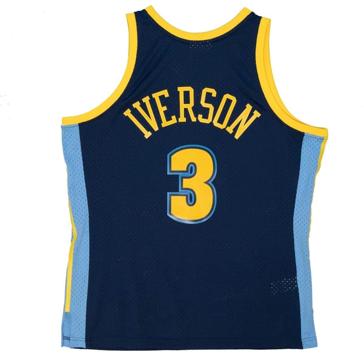 Allen Iverson #3 Denver Nuggets 2006-07 Mitchell & Ness Swingman NBA Jersey Navy thumbnail 2