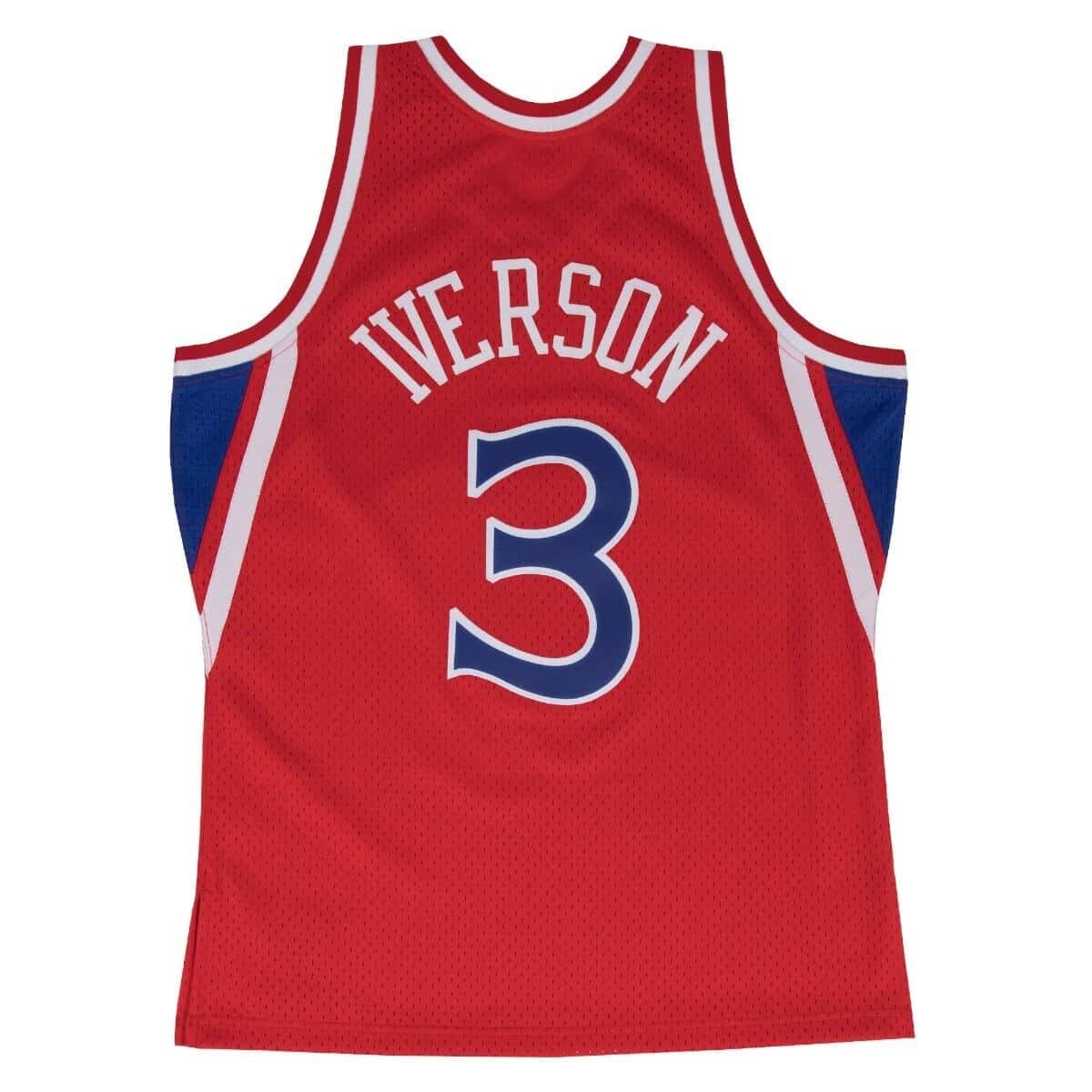 Allen Iverson #3 Philadelphia 76ers 1996-97 Swingman NBA Jersey Red thumbnail 2