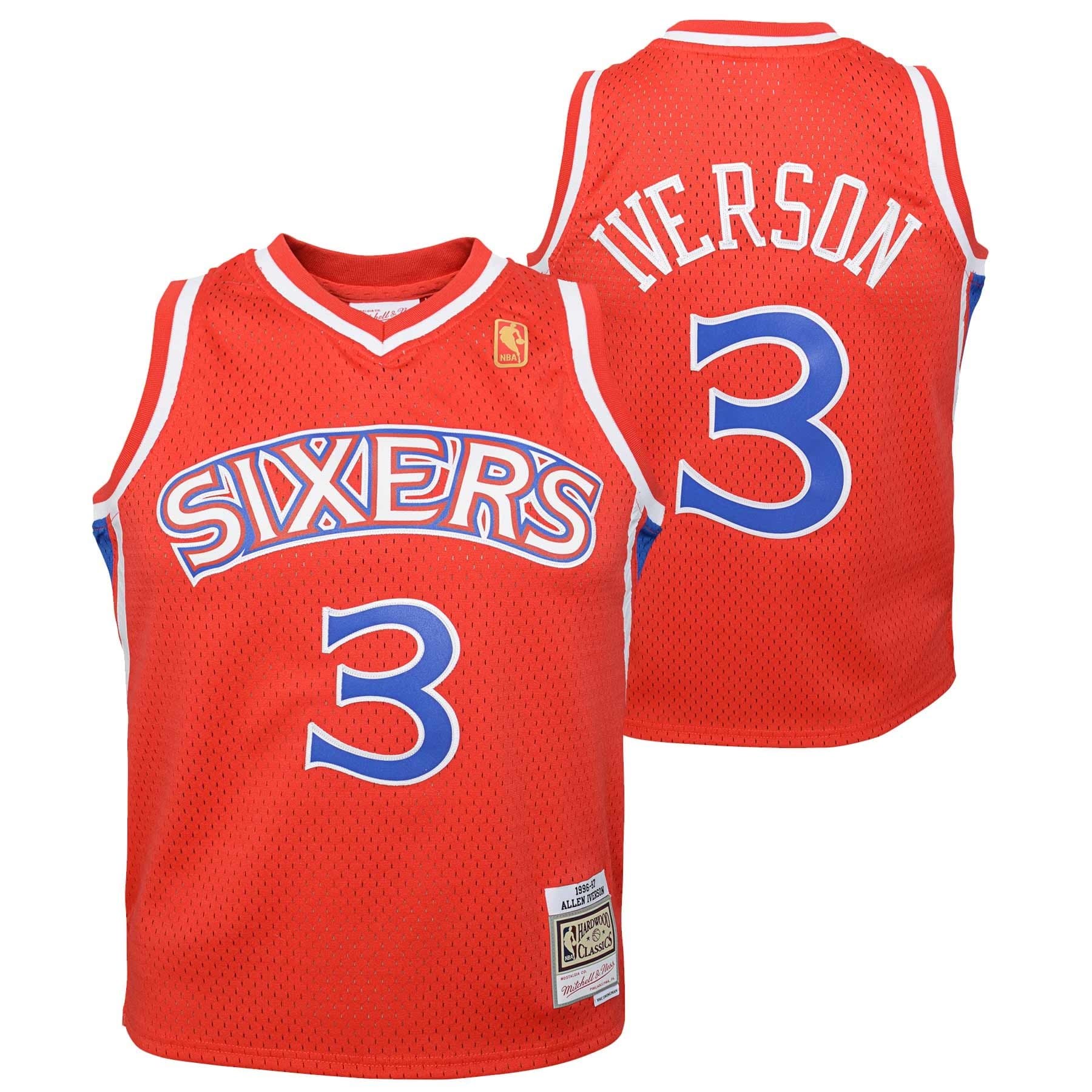 Allen Iverson #3 Philadelphia 76ers 1996-97 Youth Swingman NBA Jersey Red (YOUTH)