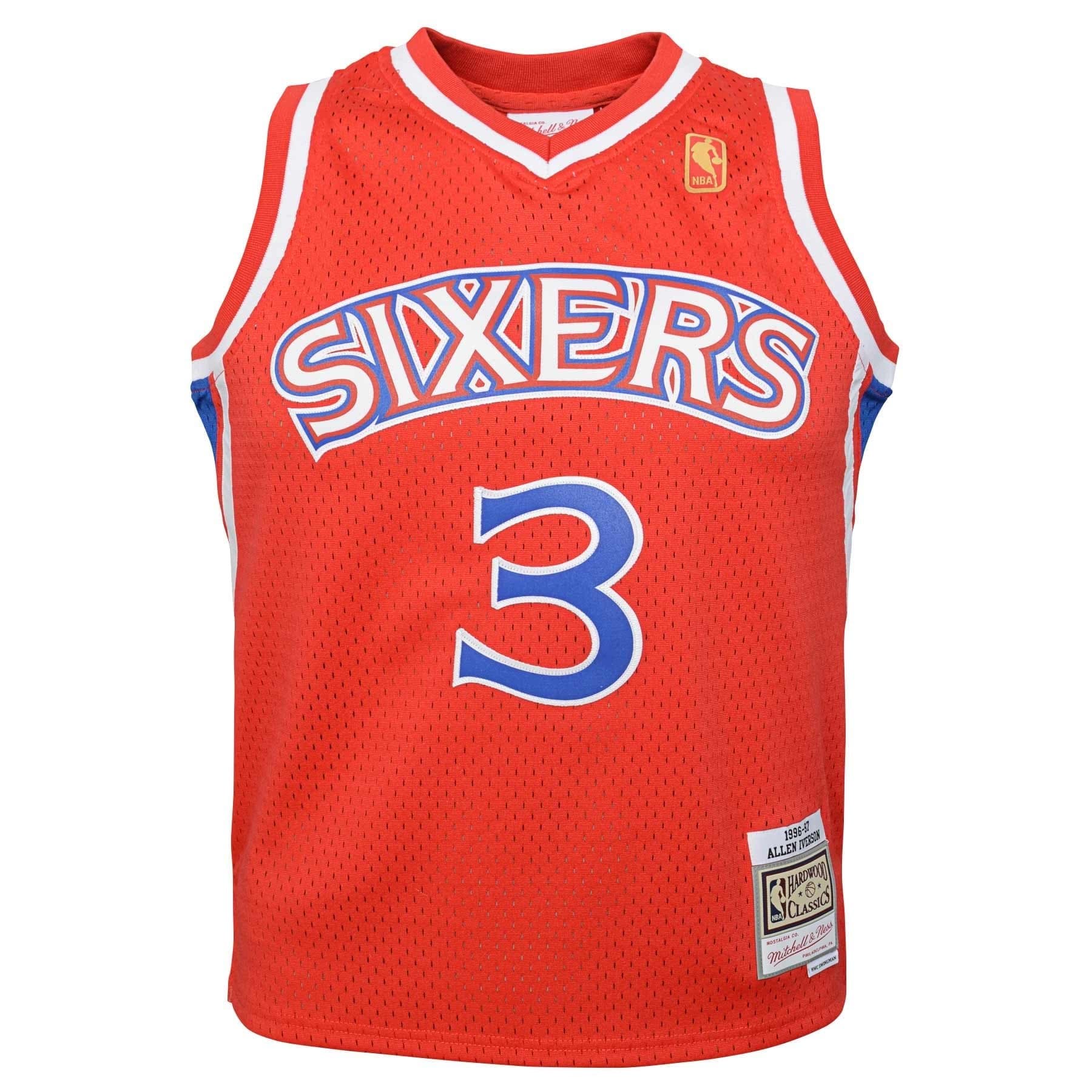 Allen Iverson #3 Philadelphia 76ers 1996-97 Youth Swingman NBA Jersey Red (YOUTH) thumbnail 2