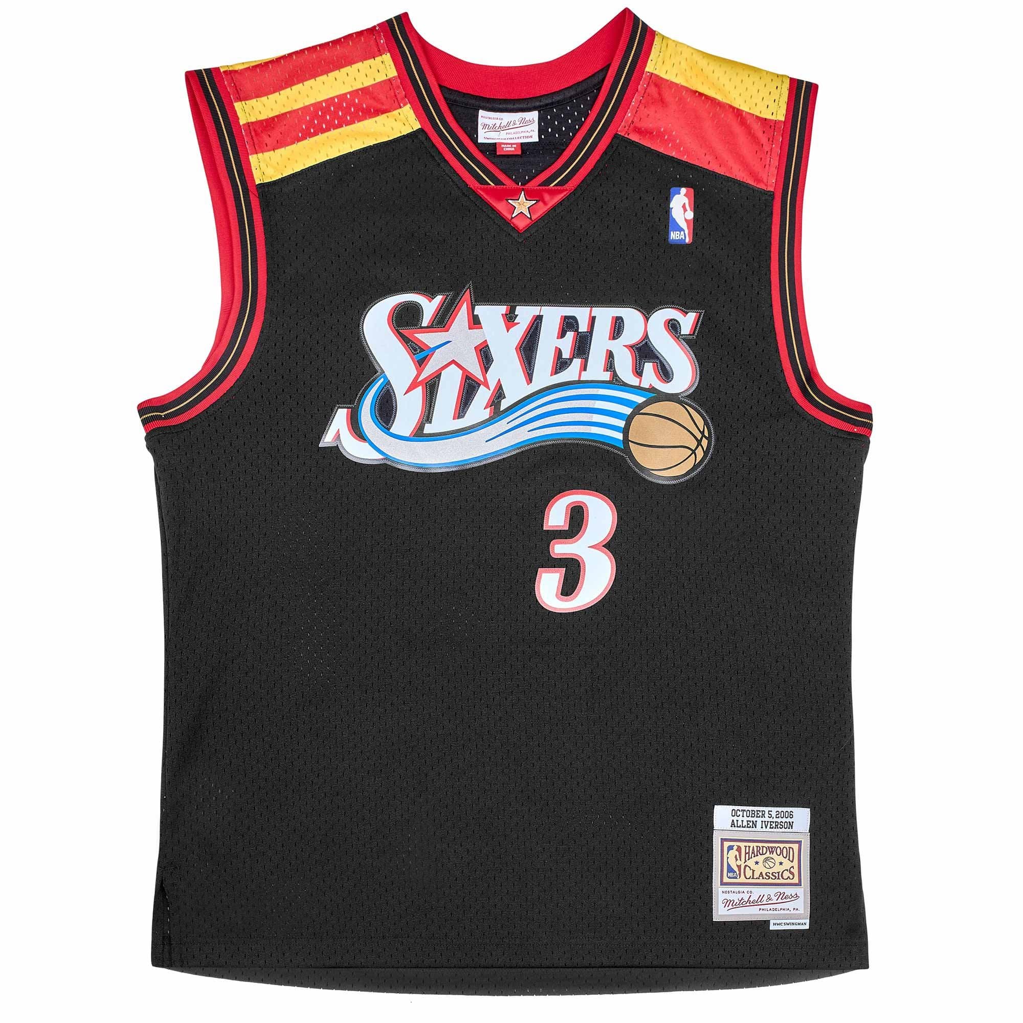 Allen Iverson #3 Philadelphia 76ers 2006 Barcelona Mitchell & Ness Swingman NBA Jersey — view 1