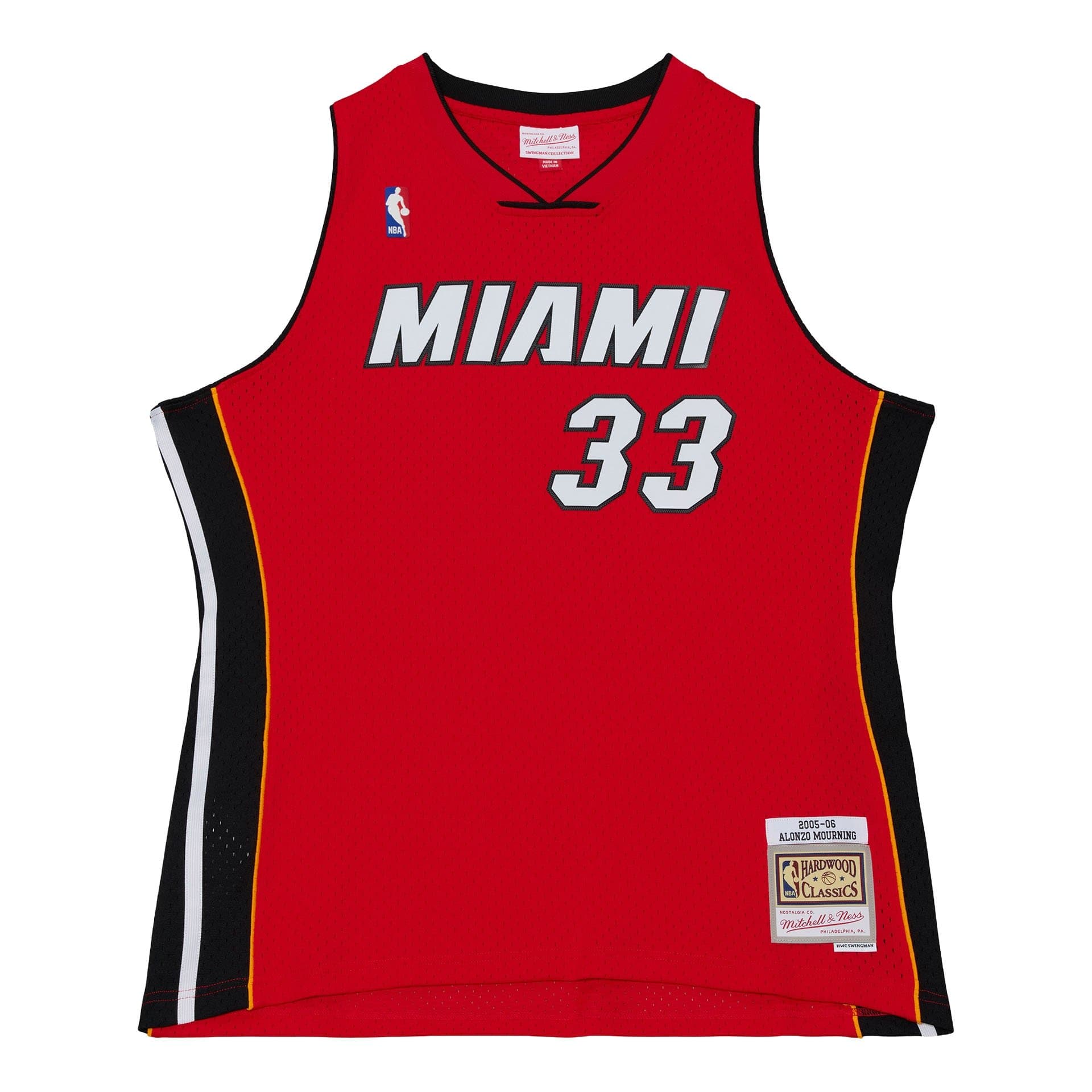 Alonzo Mourning #33 Miami Heat 2005-06 Swingman NBA Jersey Red — view 1