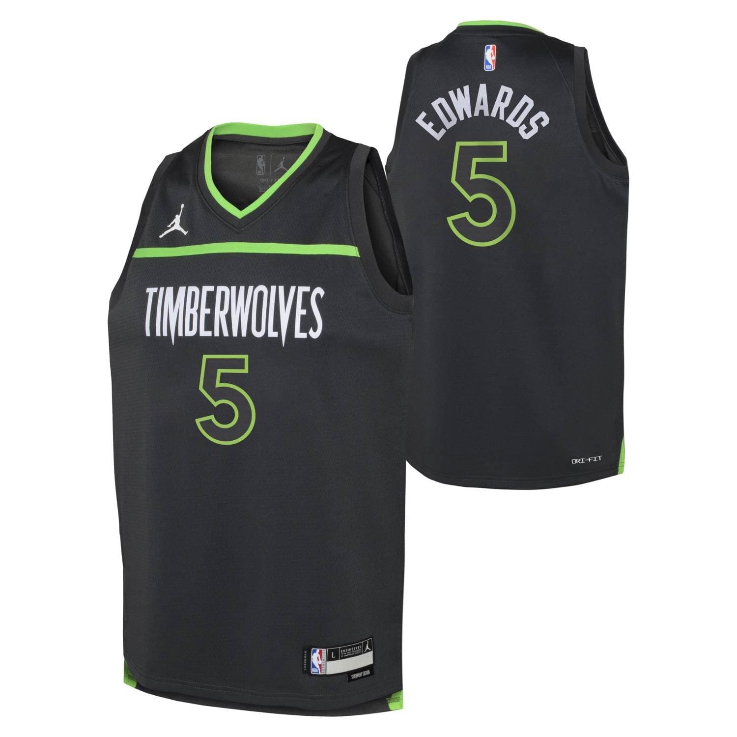 Anthony Edwards #5 Minnesota Timberwolves Swingman NBA Jersey Dark Gray (YOUTH) — view 1
