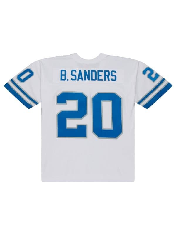 Barry Sanders #20 Detroit Lions 1989 Legacy Throwback NFL Jersey White — view 1