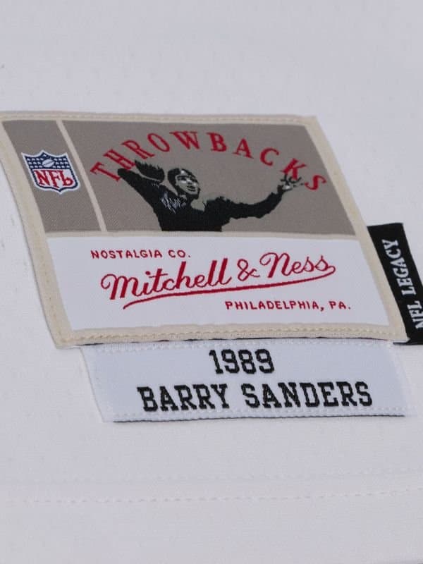 Barry Sanders #20 Detroit Lions 1989 Legacy Throwback NFL Jersey White thumbnail 3