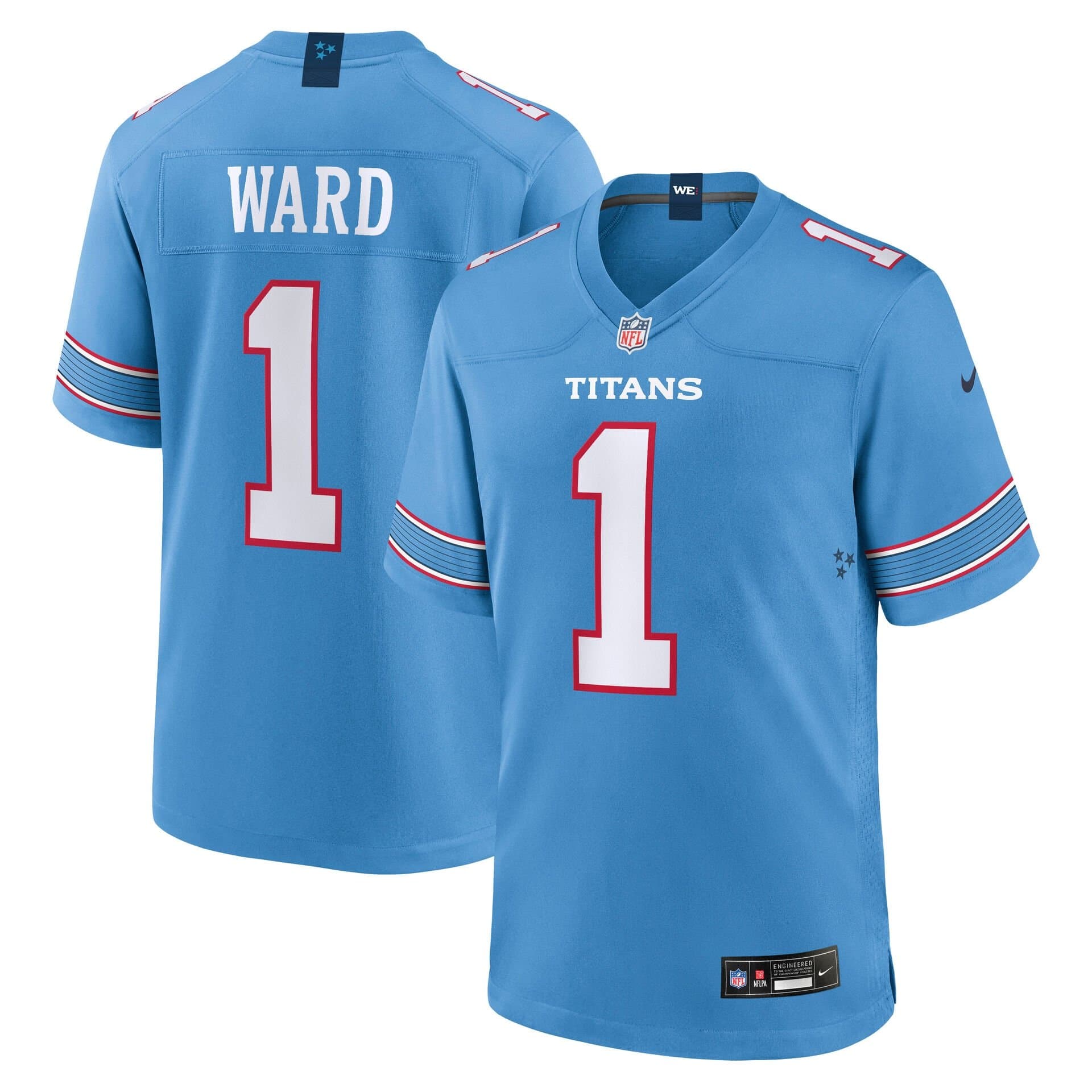 Cam Ward #1 Tennessee Titans 2026 Game NFL Jersey Blue — view 1