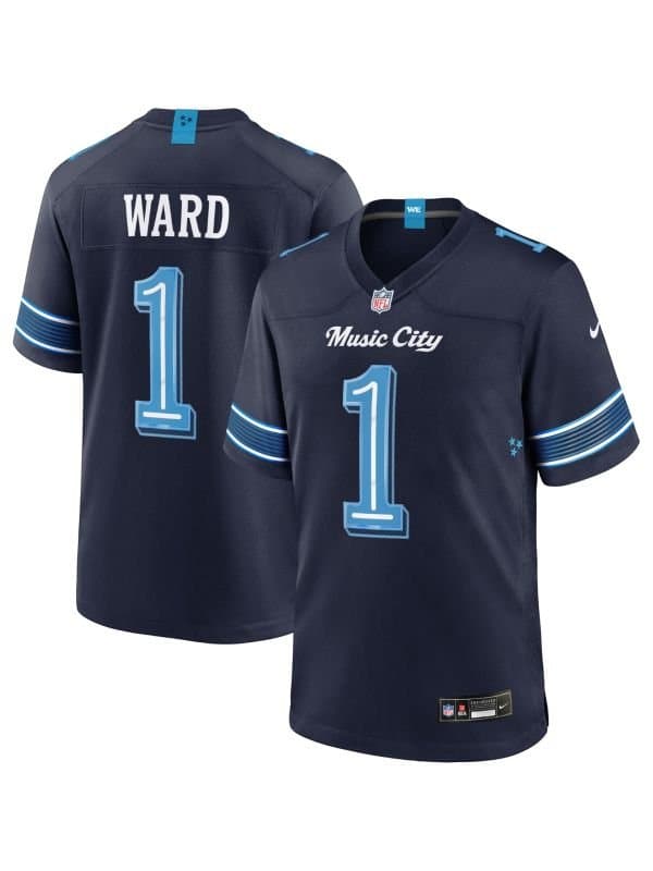 Cam Ward #1 Tennessee Titans 2026 Rivalries Game NFL Jersey Navy — view 1