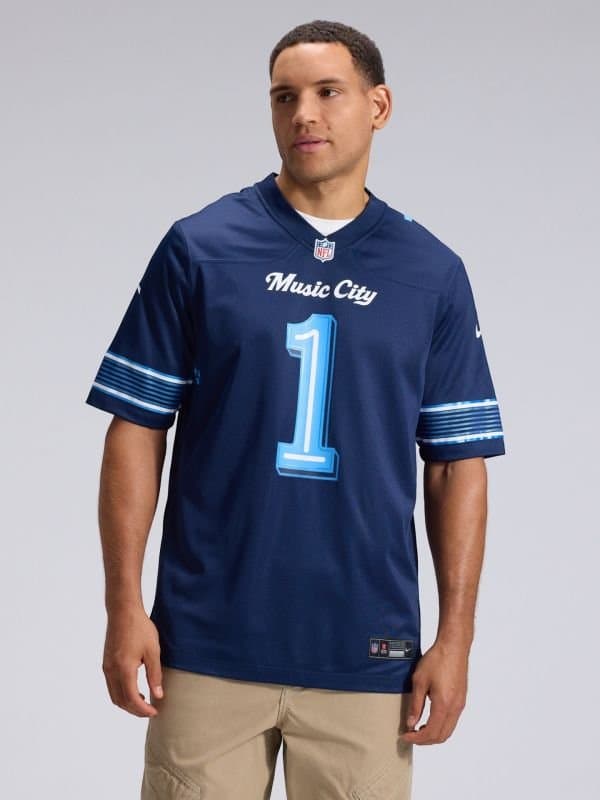 Cam Ward #1 Tennessee Titans 2026 Rivalries Game NFL Jersey Navy thumbnail 2