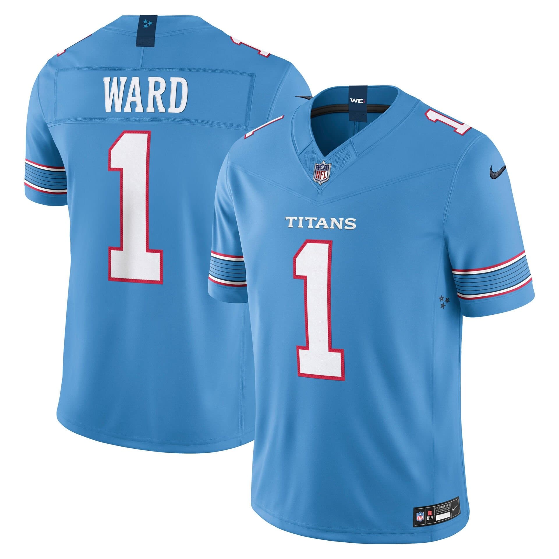 Cam Ward #1 Tennessee Titans 2026 Stitched Limited NFL Jersey Blue — view 1