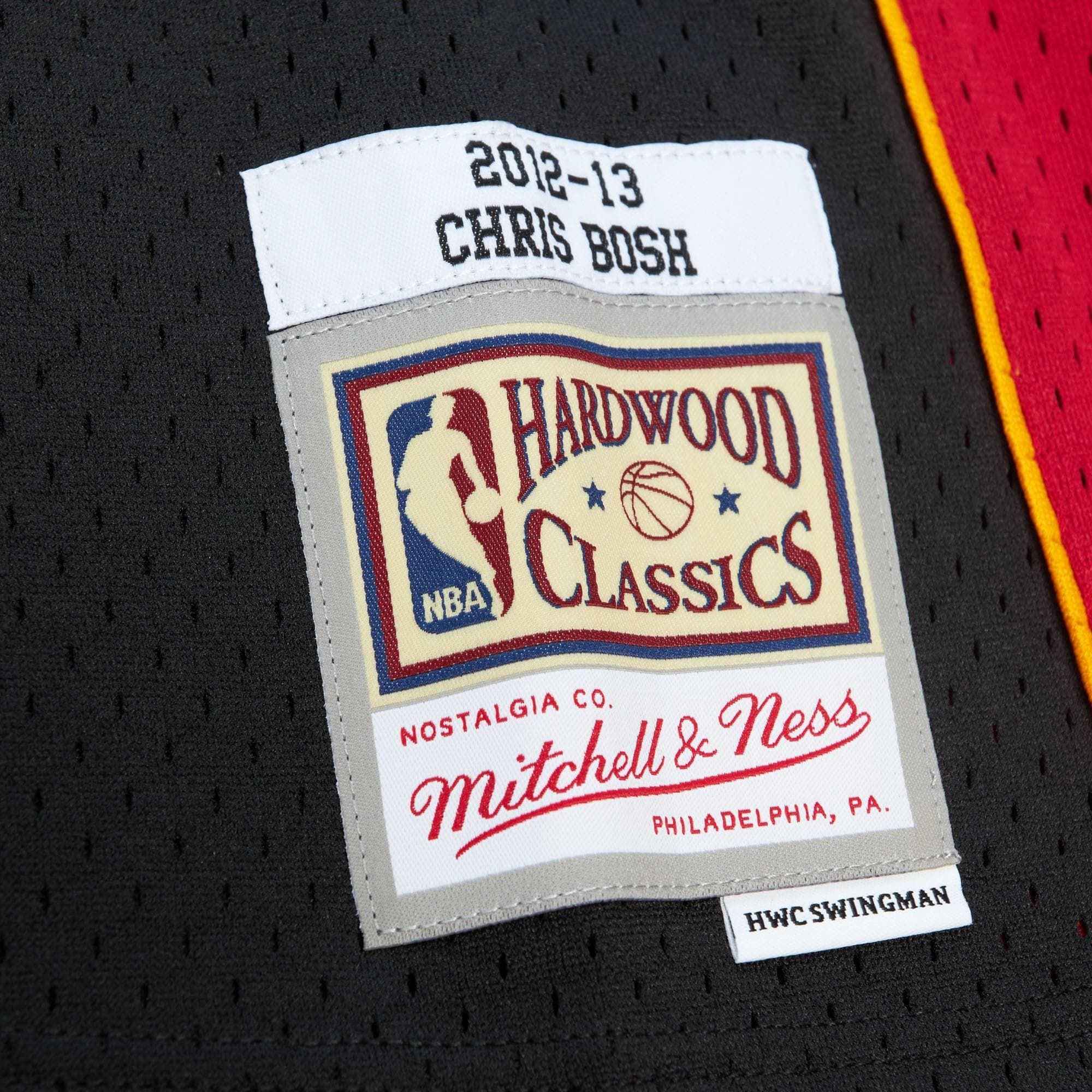 Chris Bosh #1 Miami Heat 2012-13 Mitchell & Ness Swingman NBA Jersey Black thumbnail 3