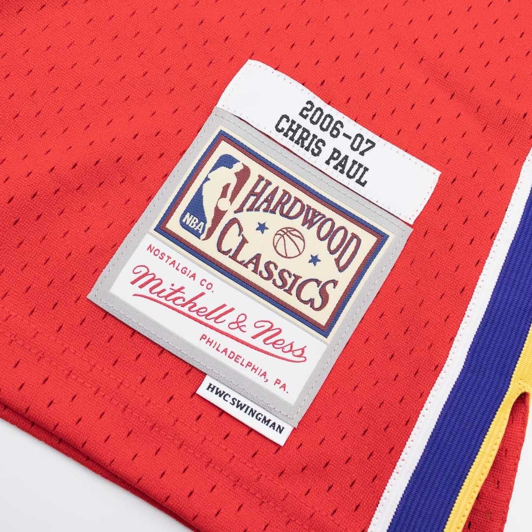 Chris Paul #3 Oklahoma City Hornets 2006-07 Mitchell & Ness Swingman NBA Jersey Red thumbnail 3