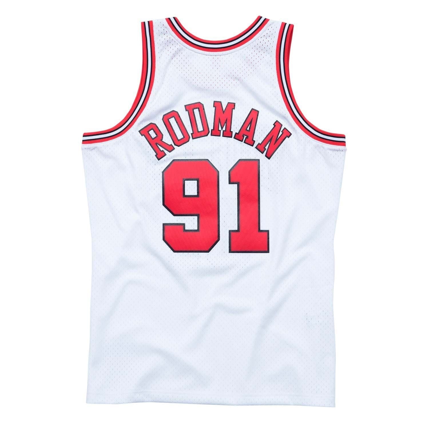 Dennis Rodman #91 Chicago Bulls 1997-98 Swingman NBA Jersey White thumbnail 2
