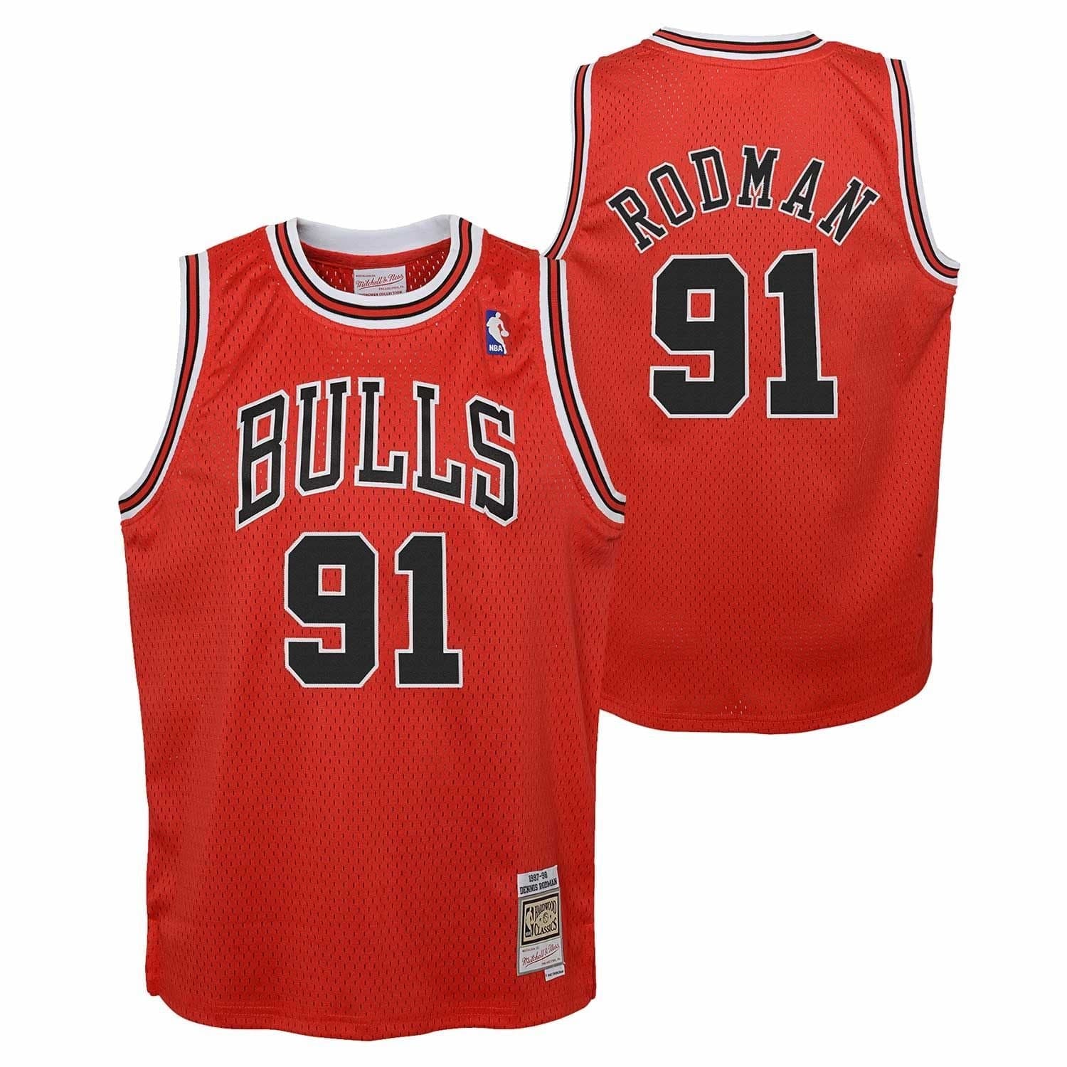 Dennis Rodman #91 Chicago Bulls 1997-98 Youth Swingman NBA Jersey (YOUTH) — view 1