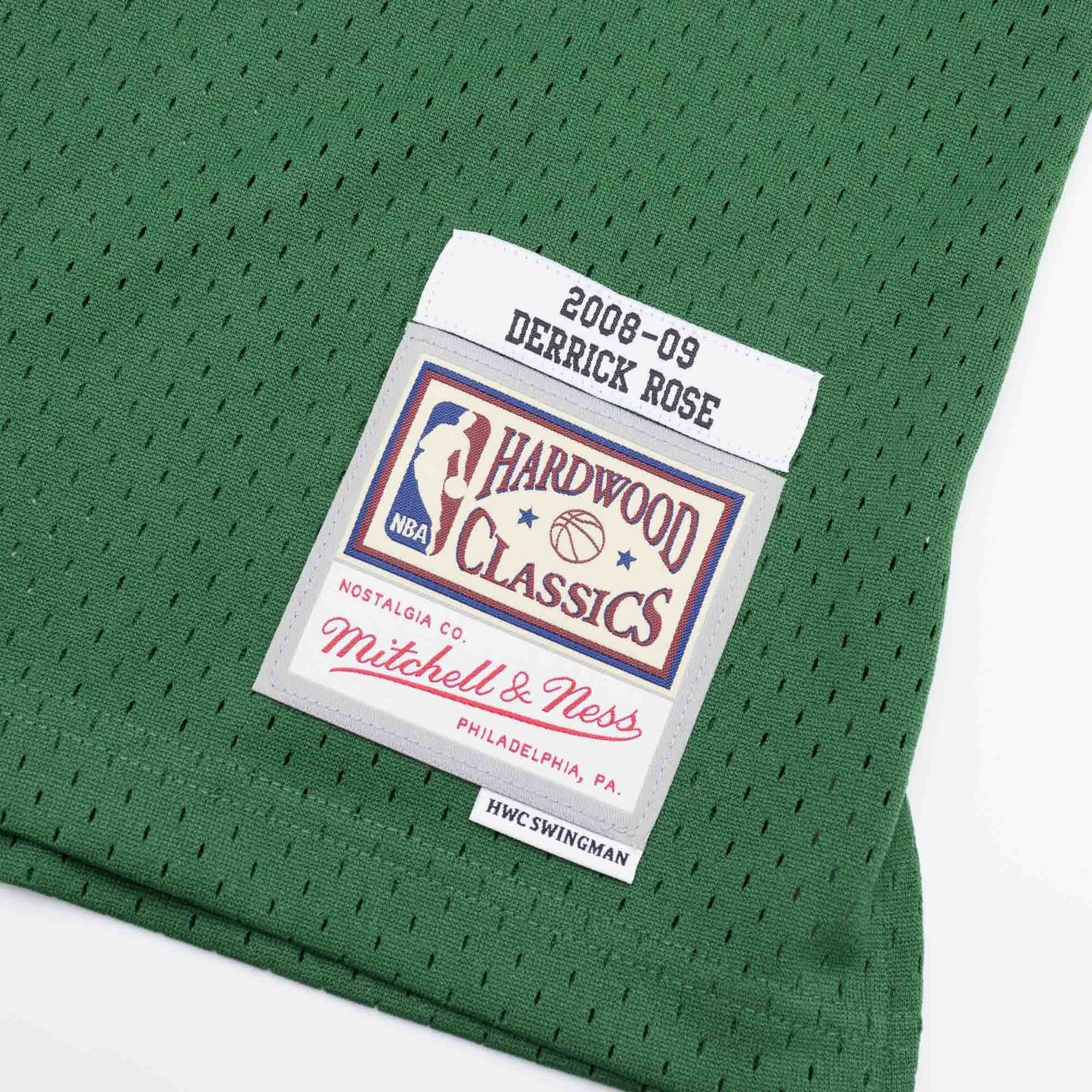 Derrick Rose #1 Chicago Bulls 2008-09 Green Week Swingman NBA Jersey thumbnail 3
