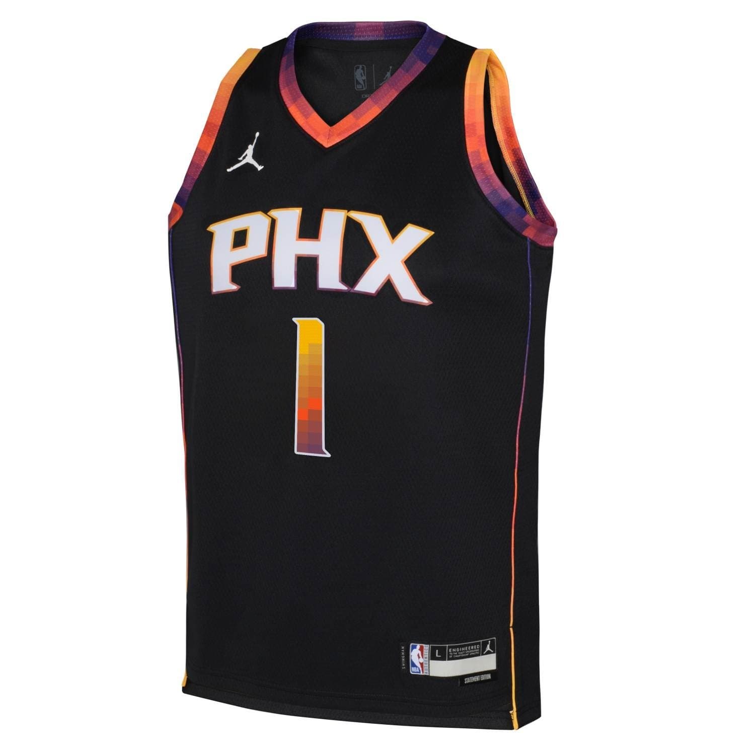 Devin Booker #1 Phoenix Suns Jordan Swingman NBA Jersey Black (YOUTH) thumbnail 2