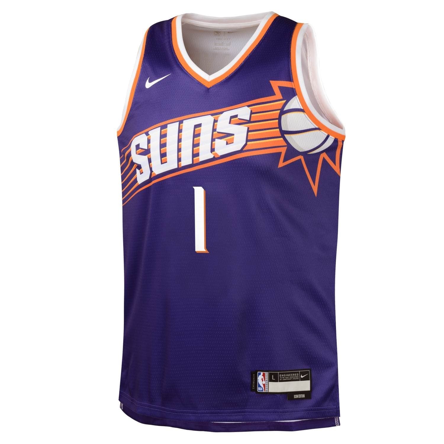 Devin Booker #1 Phoenix Suns Nike Swingman NBA Jersey Purple (YOUTH) thumbnail 2