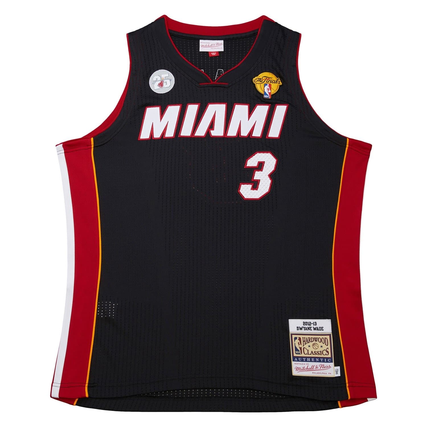 Dwyane Wade #3 Miami Heat 2012-13 Mitchell & Ness Authentic NBA Jersey Black — view 1