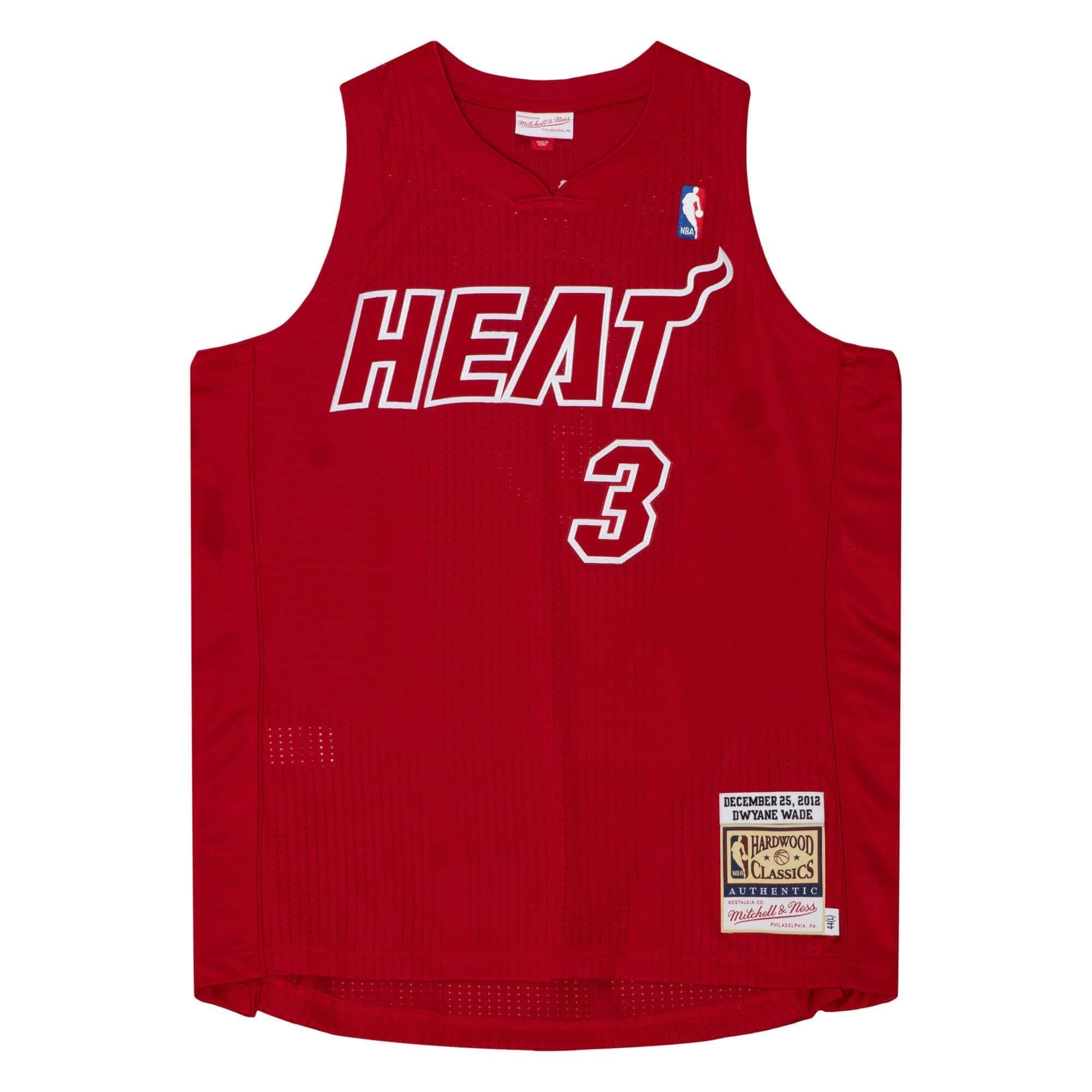 Dwyane Wade #3 Miami Heat 2012 Christmas Day Authentic NBA Jersey Red — view 1