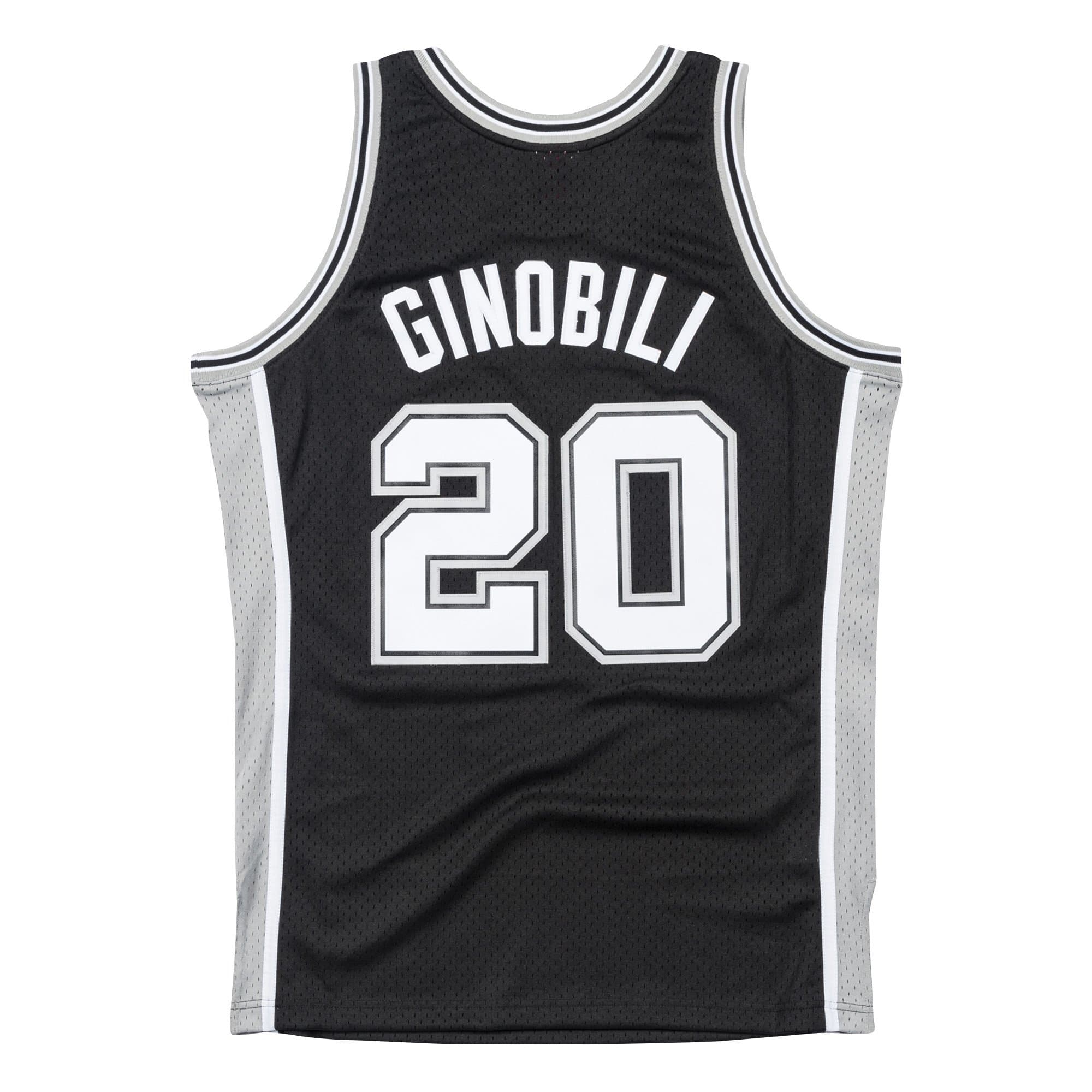 Emanuel Ginóbili #20 San Antonio Spurs 2002-03 Swingman NBA Jersey Black thumbnail 2