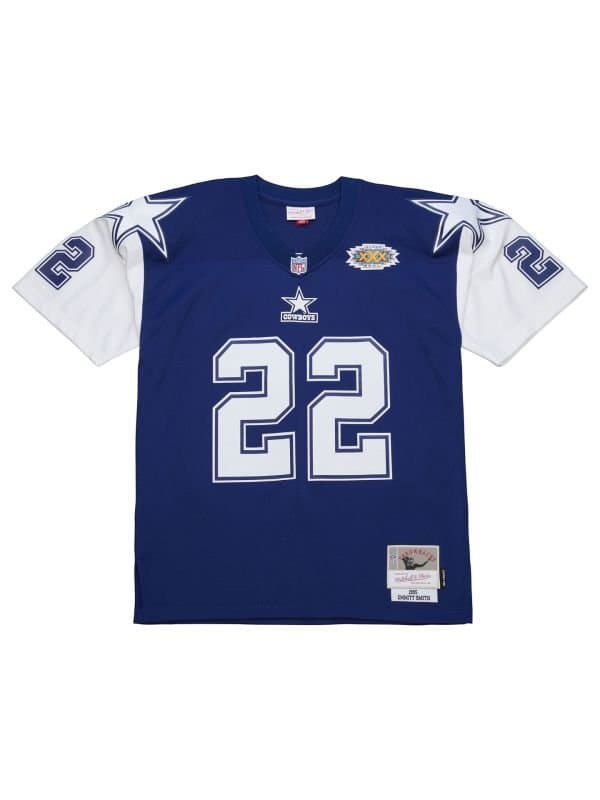 Emmitt Smith #22 Dallas Cowboys 1995 Legacy Super Bowl XXX NFL Jersey Navy — view 1