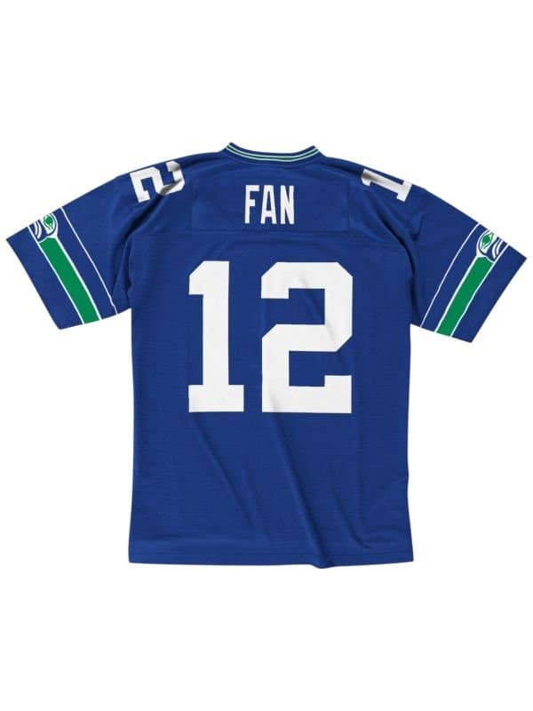 Fan #12 Seattle Seahawks Mitchell & Ness Throwback NFL Jersey Blue — view 1