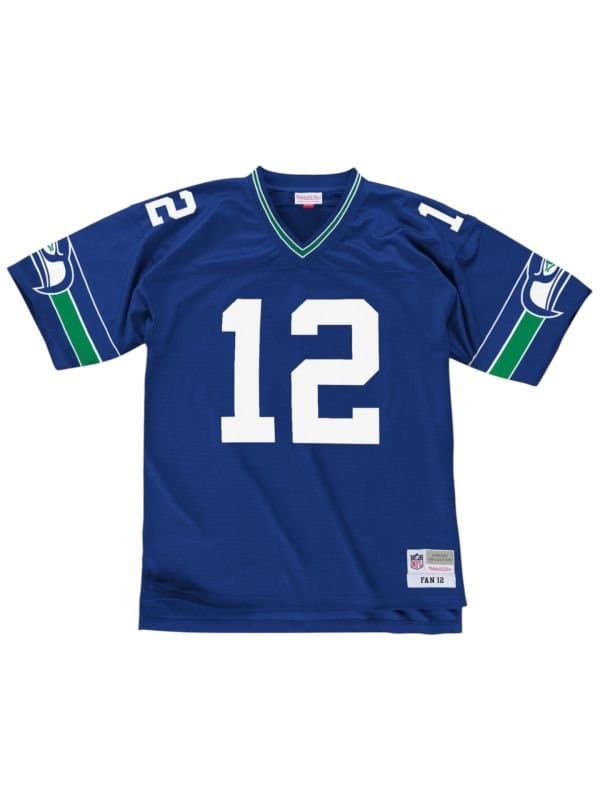 Fan #12 Seattle Seahawks Mitchell & Ness Throwback NFL Jersey Blue thumbnail 2