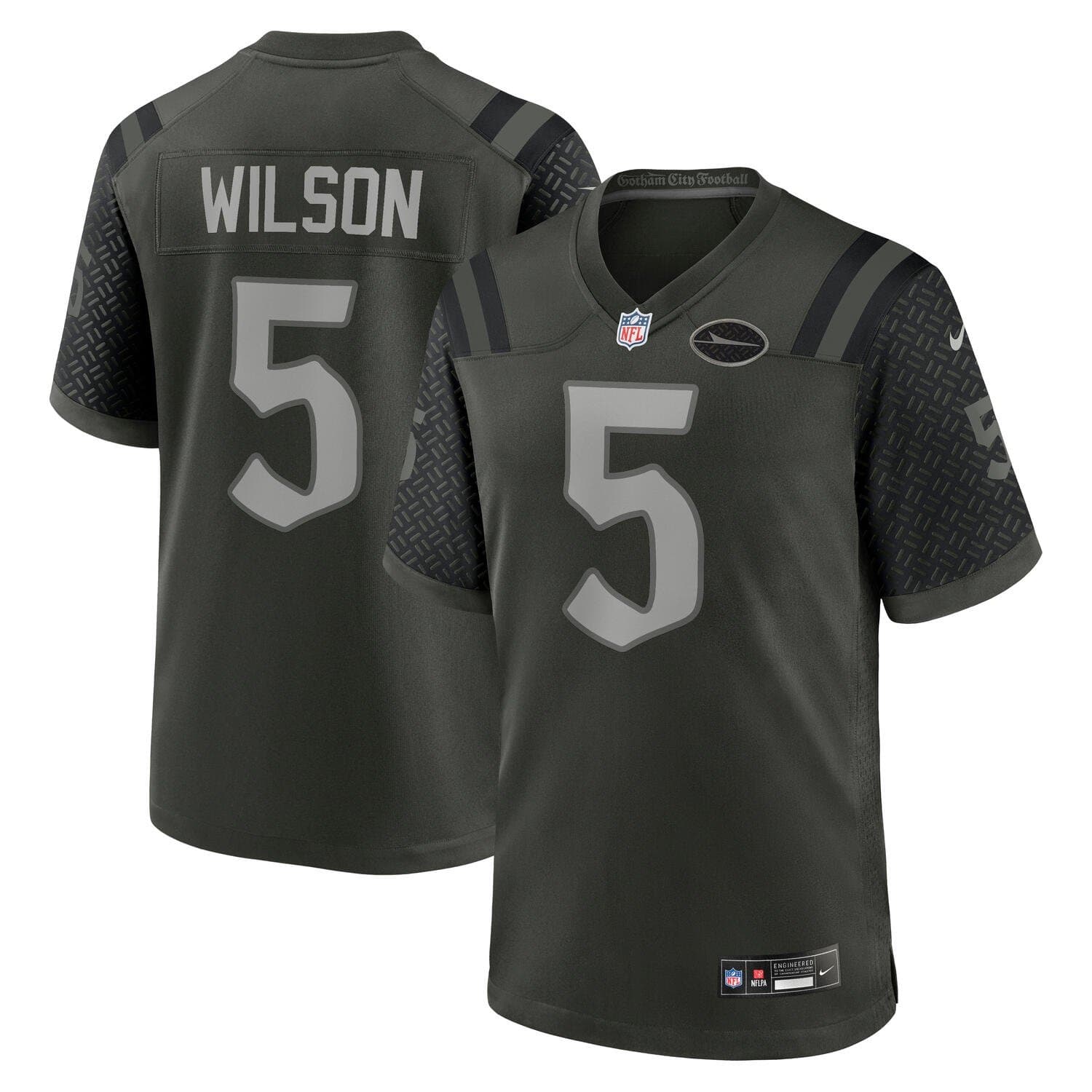 Garrett Wilson #5 New York Jets Rivalries Game NFL Trikot Gotham Green — view 1