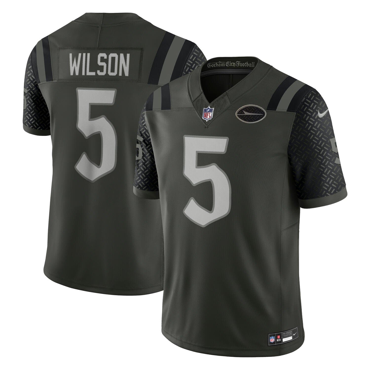 Garrett Wilson #5 New York Jets Rivalries Limited NFL Trikot Gotham Green — view 1