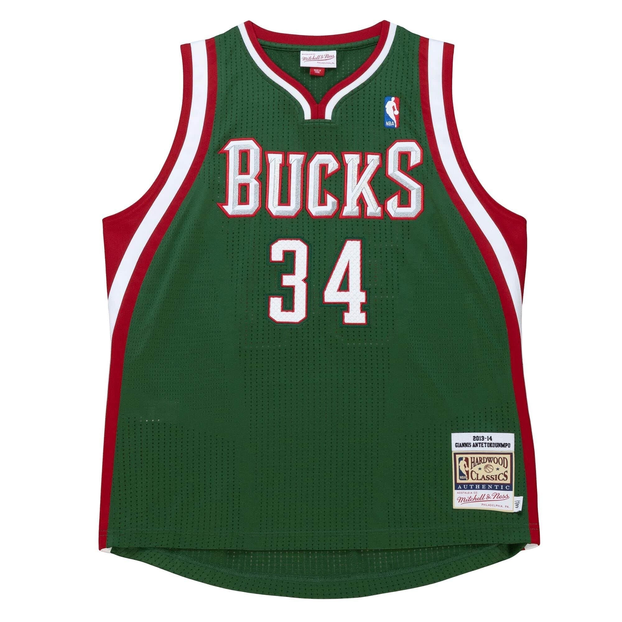 Giannis Antetokounmpo #34 Milwaukee Bucks 2013-14 Authentic NBA Trikot Green — view 1