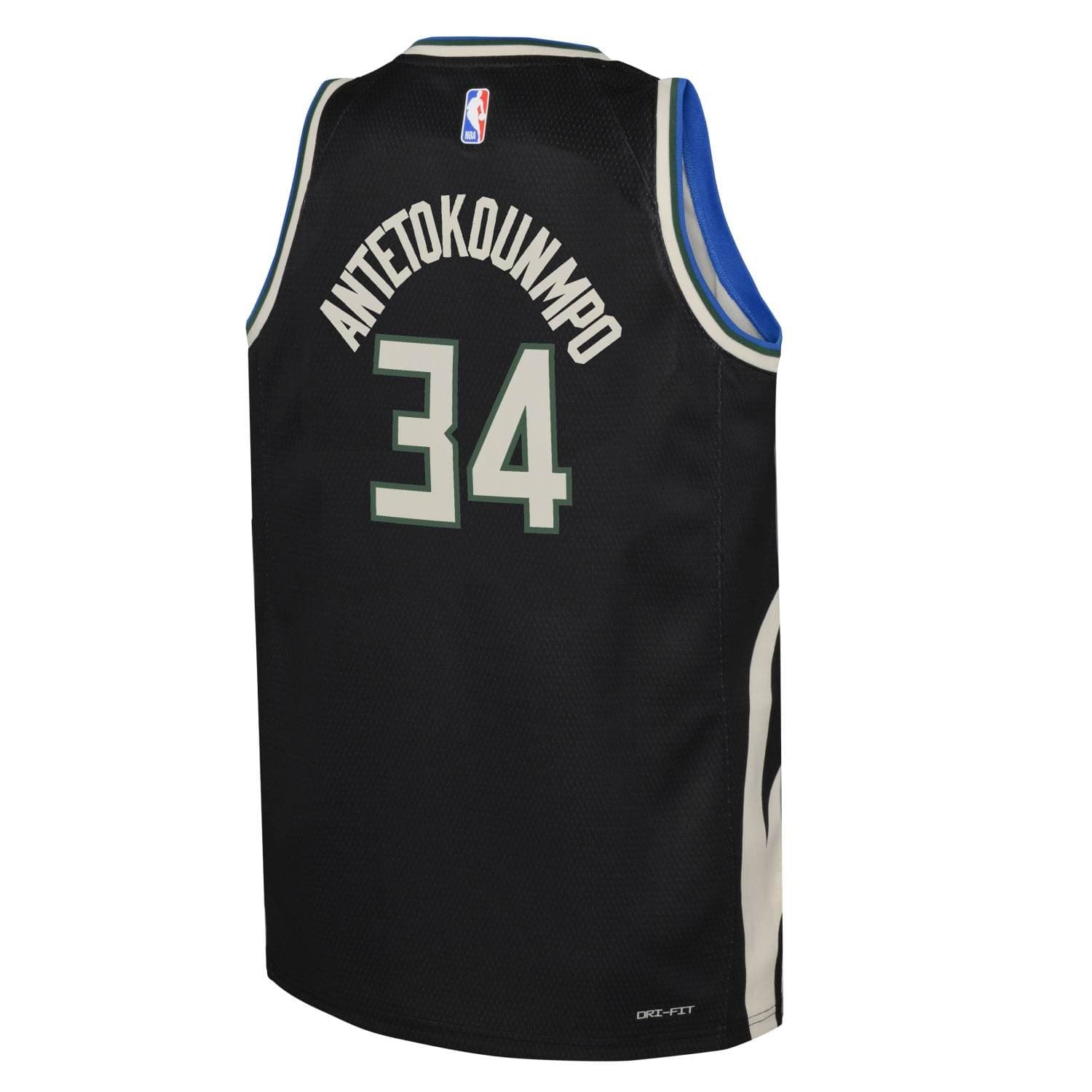 Giannis Antetokounmpo #34 Milwaukee Bucks Jordan Swingman NBA Jersey Black (YOUTH) thumbnail 3