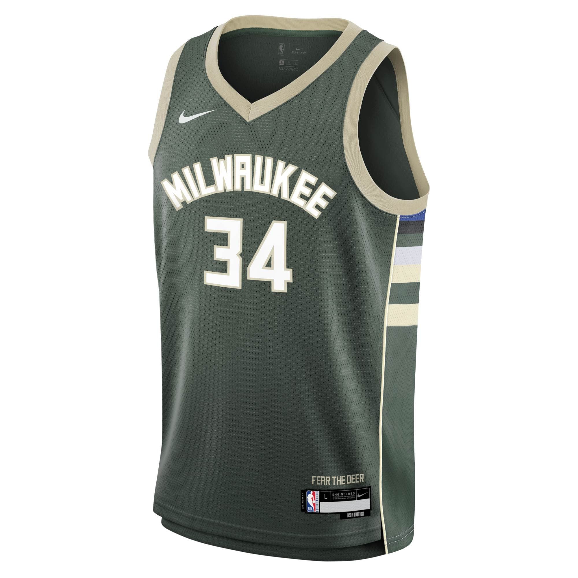 Giannis Antetokounmpo #34 Milwaukee Bucks Nike Swingman NBA Jersey Green (YOUTH) thumbnail 2