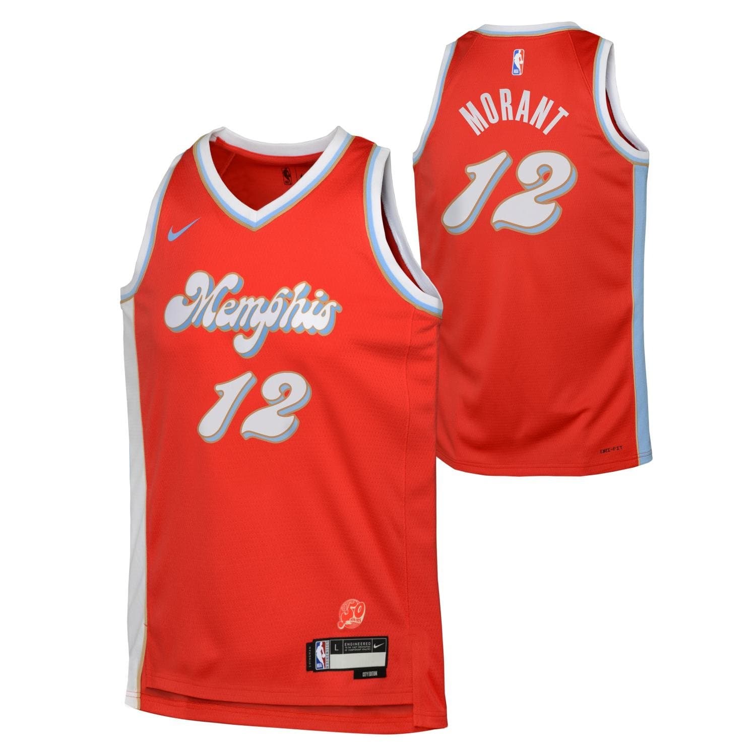 Ja Morant #12 Memphis Grizzlies 2024-25 City Edition Nike Swingman NBA Jersey (YOUTH) — view 1