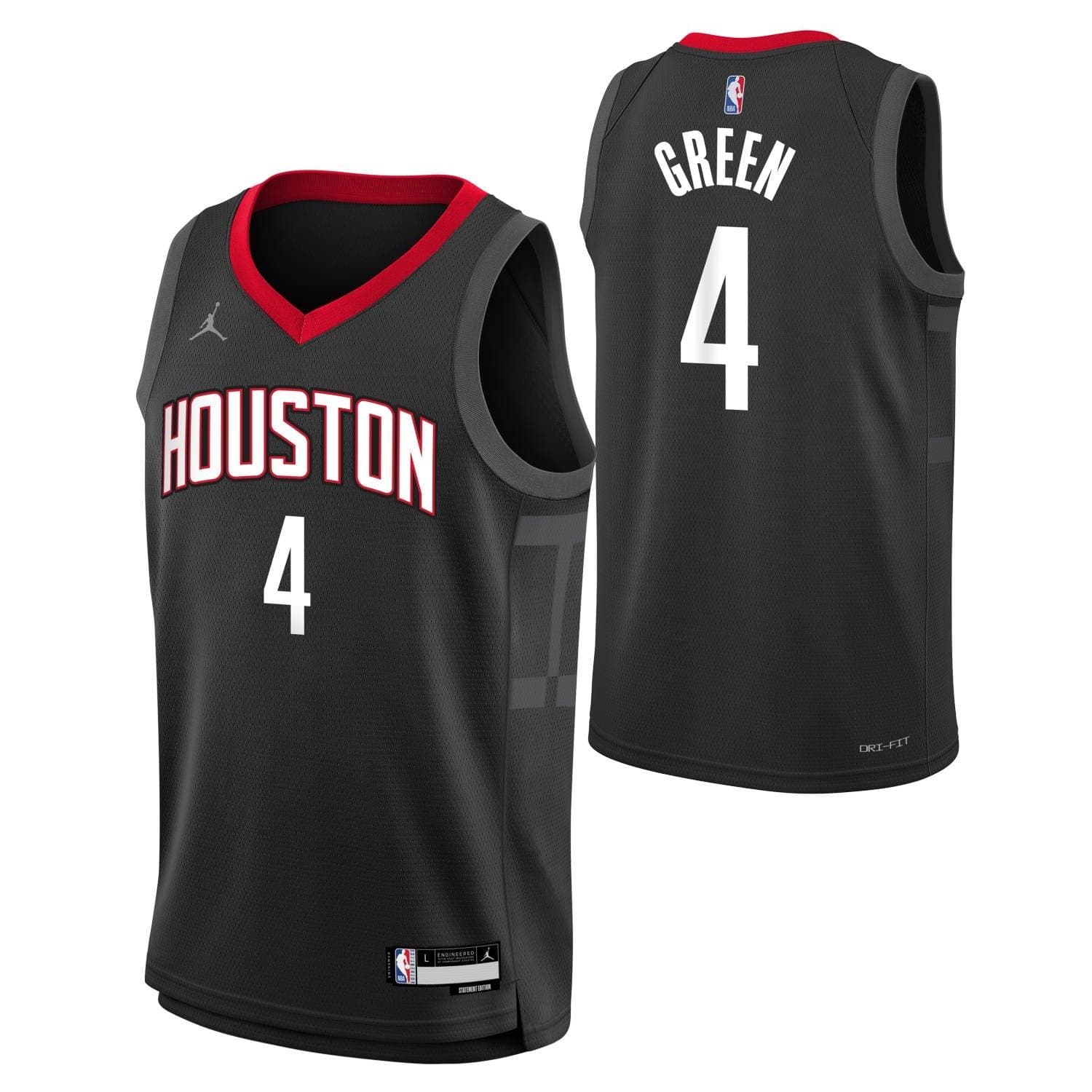 Jalen Green #4 Houston Rockets Jordan Swingman NBA Jersey Black (YOUTH) — view 1