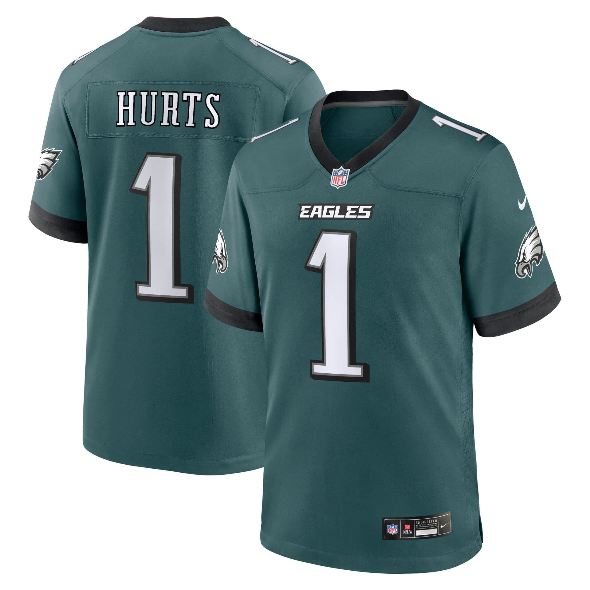 Jalen Hurts #1 Philadelphia Eagles 2026 Game NFL Jersey Green — view 1